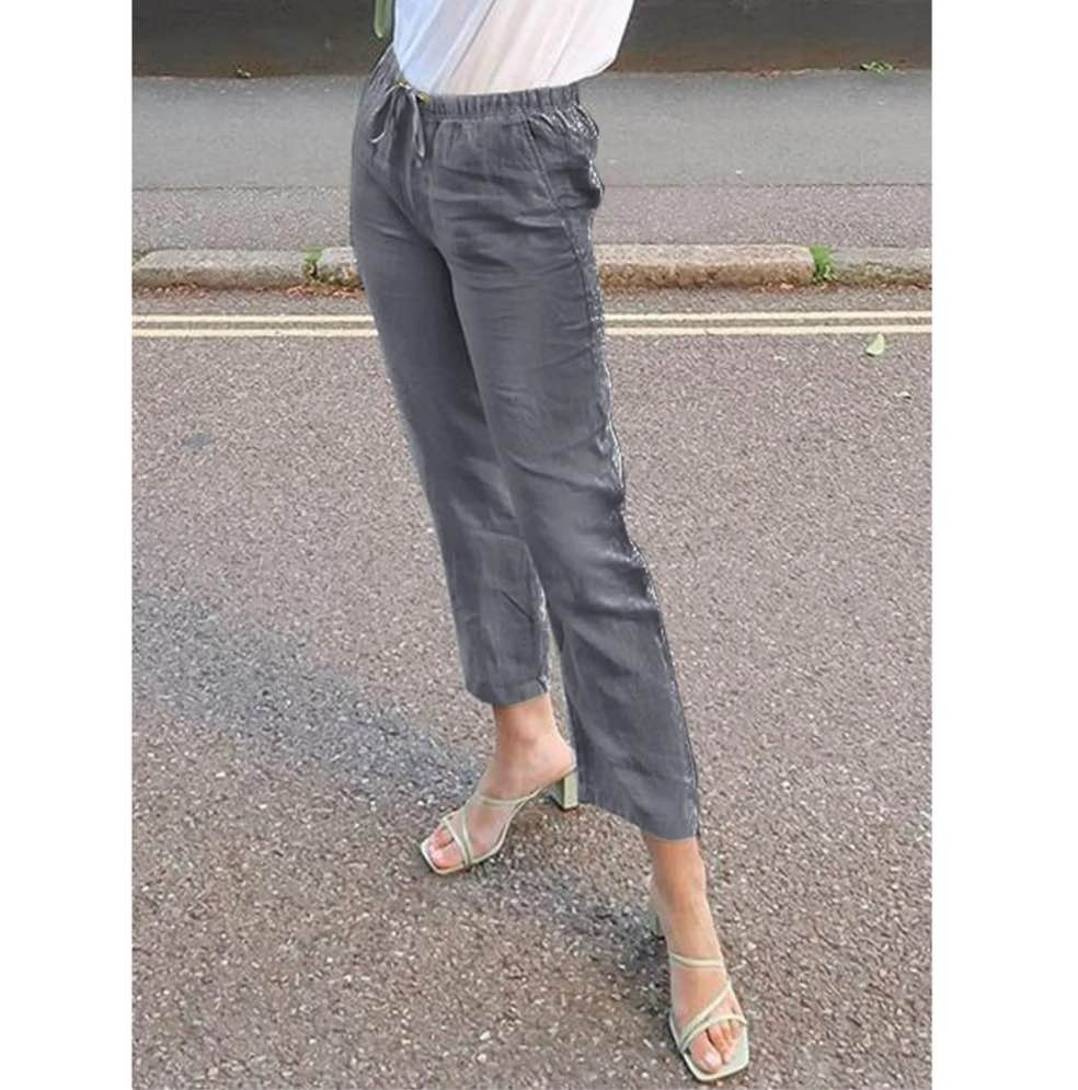 Condition photo showing Good Condition for DOKOTOO Womens Drawstring Elastic Waist Casual Pants Solid Color Trousers with Pockets