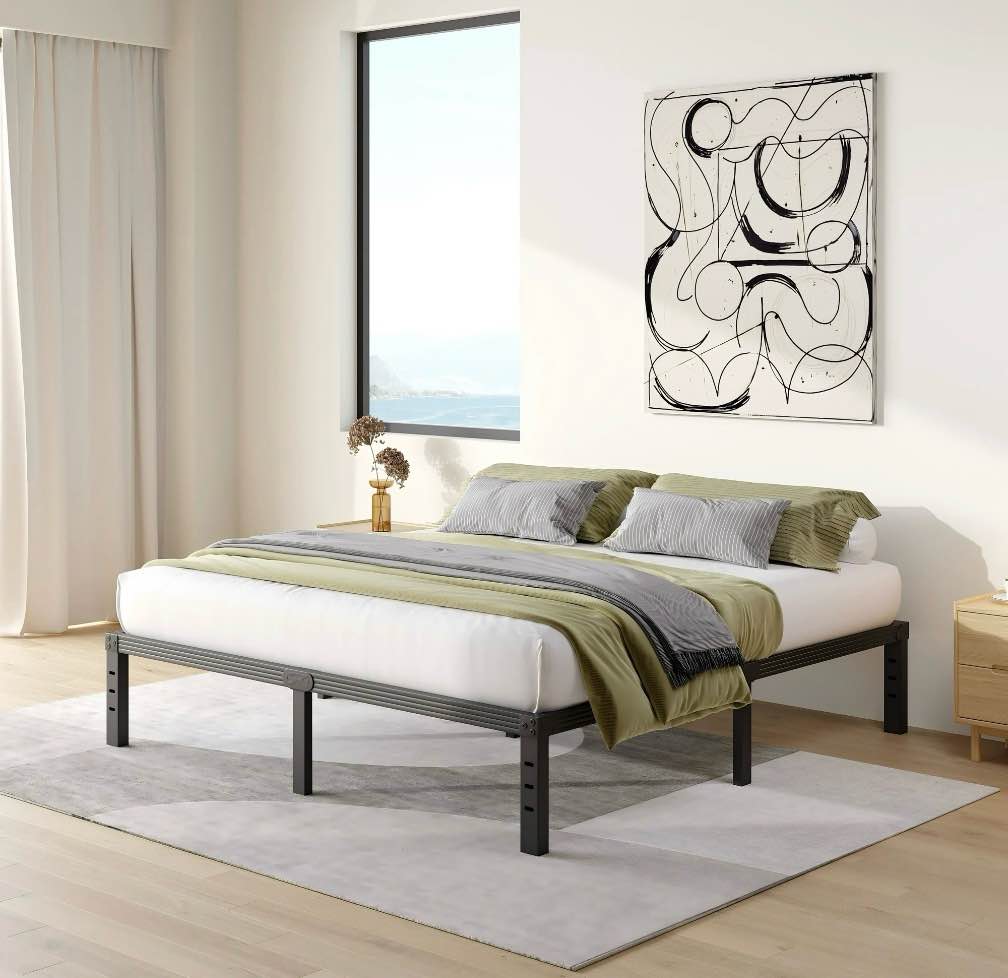 Condition photo showing Good Condition for COMASACH 14 inch King Bed Frame, Easy Assembly, No Box Spring Needed, Heavy Duty Metal Platform King Size, Noise Free, Black