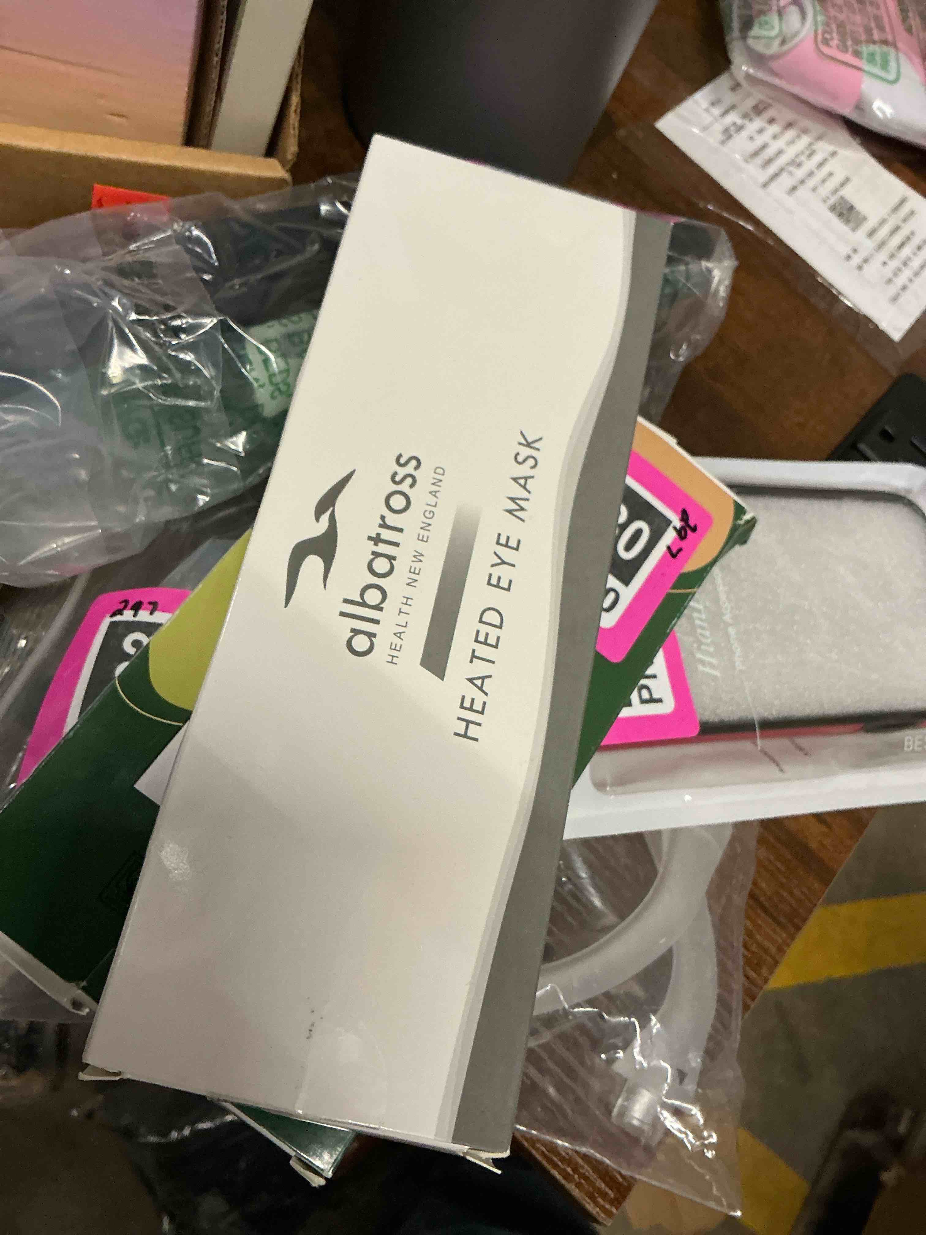 Condition photo showing Good Condition for Heated Eye Mask – Warm Compress for Dry Eyes, Heating Pad for Stye & Chalazion Eye Treatment, Eye Sleep Mask for Dark Circles and Puffiness Relief (Grey) Grey-heated