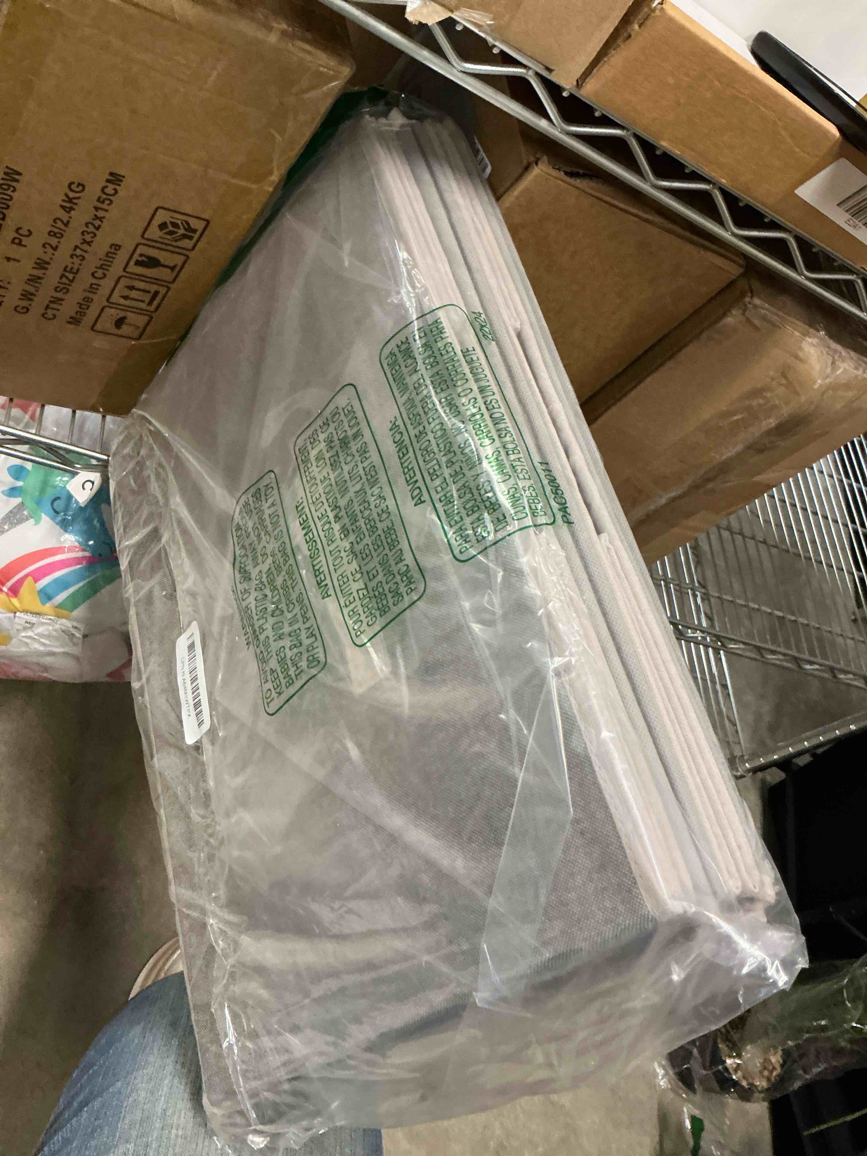 Condition photo showing Good Condition for StorageWorks Fabric Storage Bins with Lid, Decorative Storage Boxes for Shelves, Stackable Closet Organizer Basket with Handles, Jumbo, Gray, 2-Pack