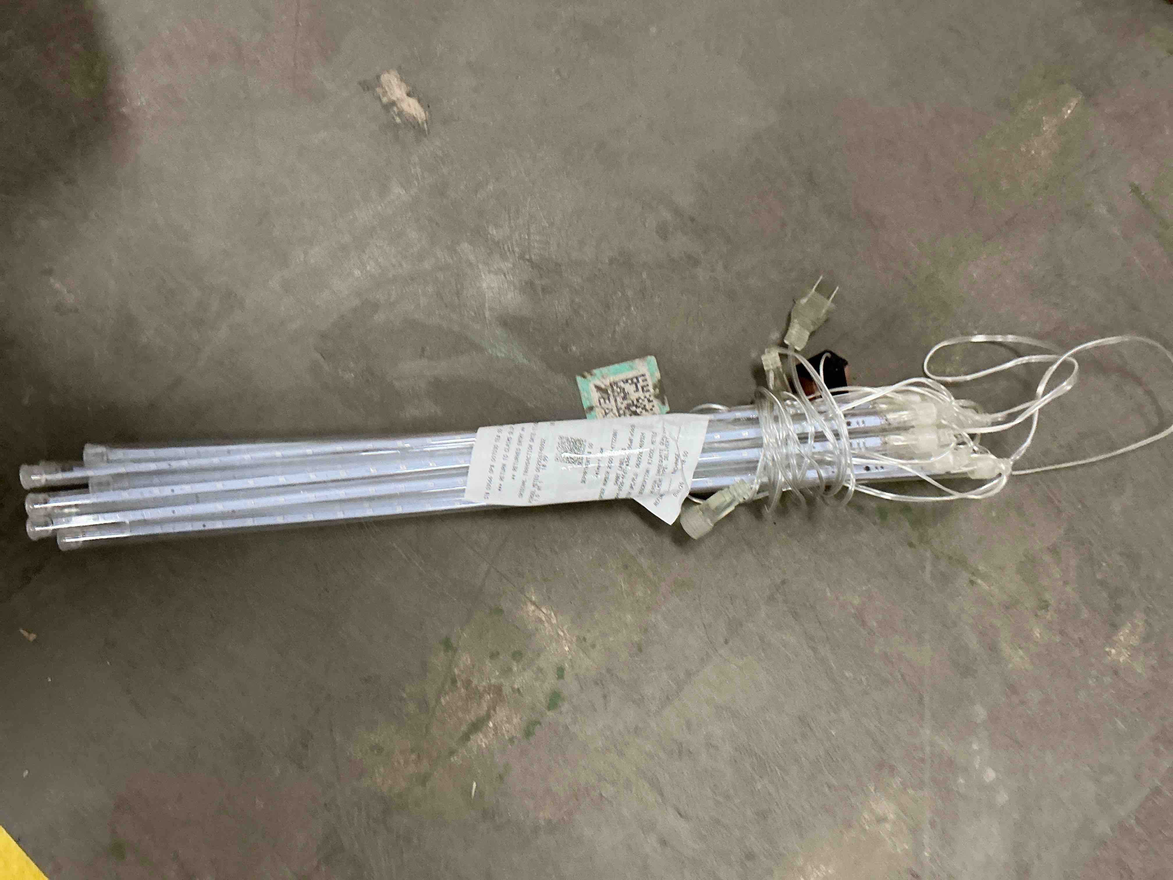 Condition photo showing As Is for Rirool Meteor Shower Rain Lights, Valentine Lights 50cm 10 Tubes 540 LED Icicle Snow Falling Christmas Lights Outdoor Raindrop Lights, Xmas Wedding Party Tree Holiday Decoration, Multicolor