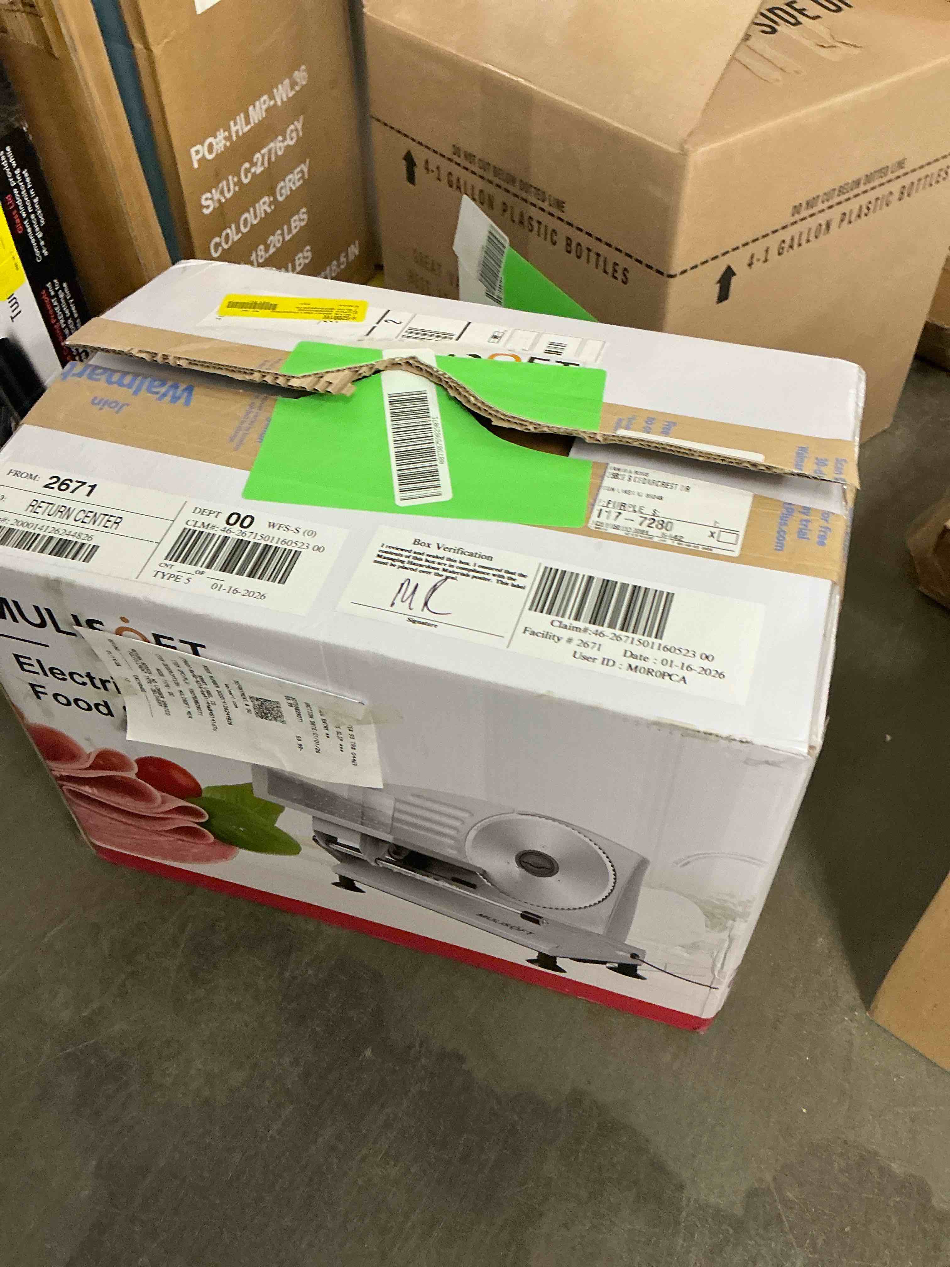 Condition photo showing New/Like New for MULISOFT Meat Slicer  Meat Slicer Machine for Home Use  with 2 Stainless Steel Blades  Deli Slicer with Adjustable Thickness ? Child Safety Lock  Electric Slicer for Meat  Cheese  Bread  New