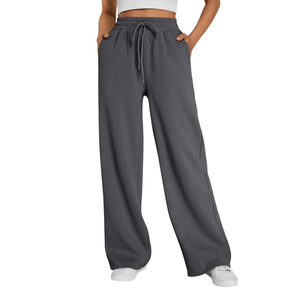 SUNBS Wide Leg Sweatpants Womens Cargo Pants Baggy Lounge Casual Pants Drawstring Sweat Pants with Pockets