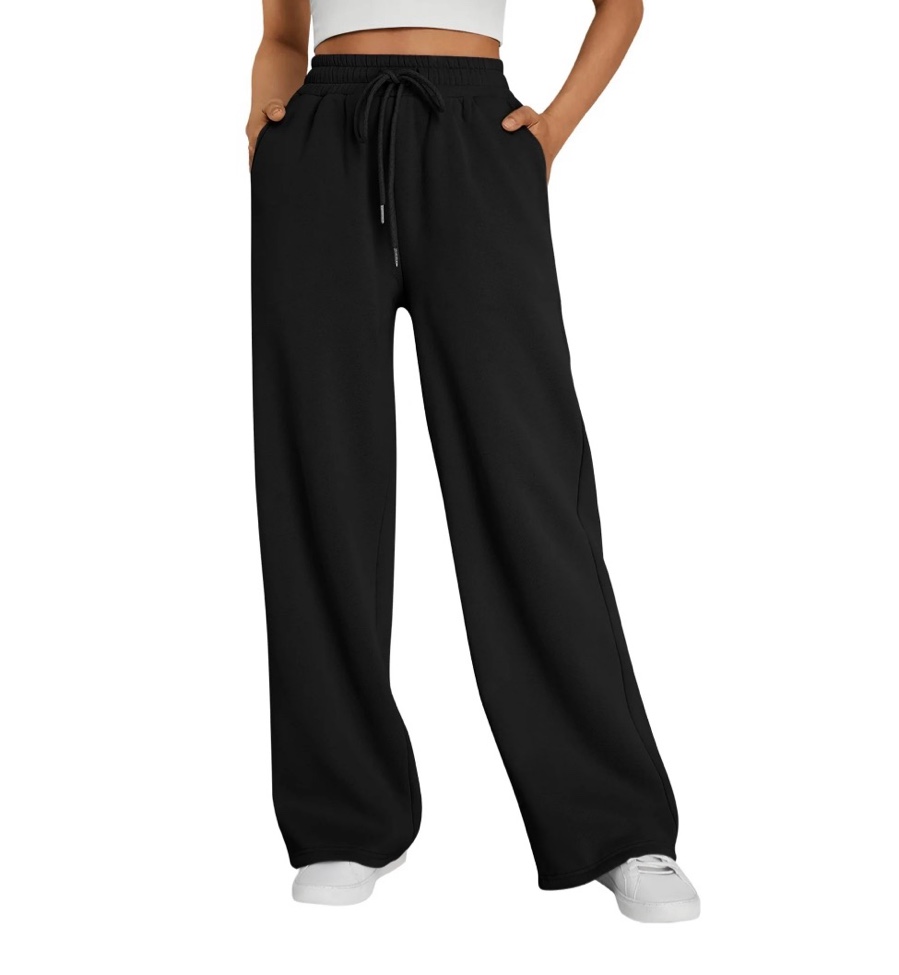SUNBS Wide Leg Sweatpants Womens Cargo Pants Baggy Lounge Casual Pants Drawstring Sweat Pants with Pockets