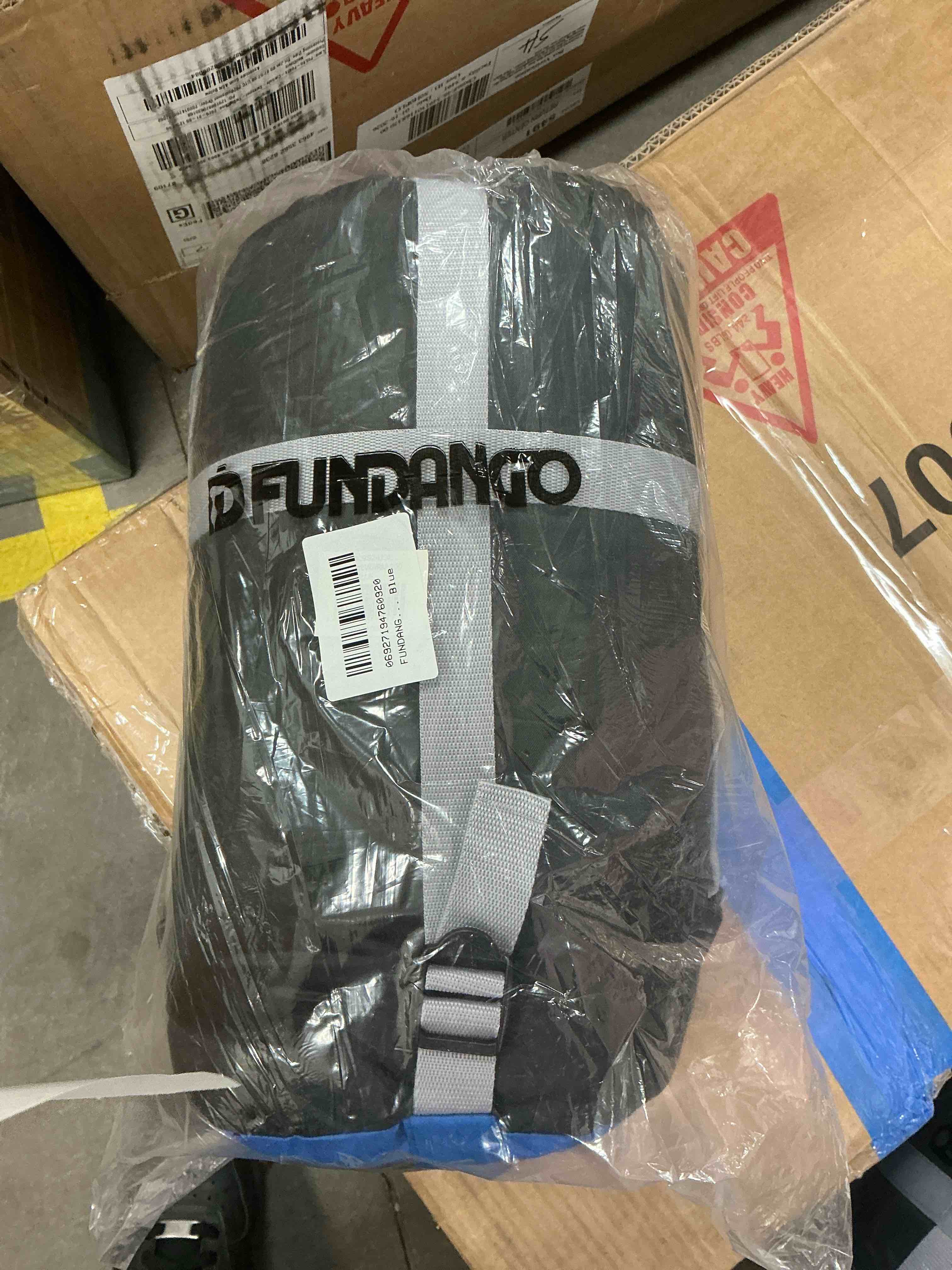 Condition photo showing New/Like New for FUNDANGO Compact Boys Camping Sleeping Bags for Adults 200cm*90cm Blue Waterproof  Sleeping Bags with Compression Sack Adult Camping Gear for Hiking, Backpacking, 39.2°F-62.6°F, 2.5lbs, Blue