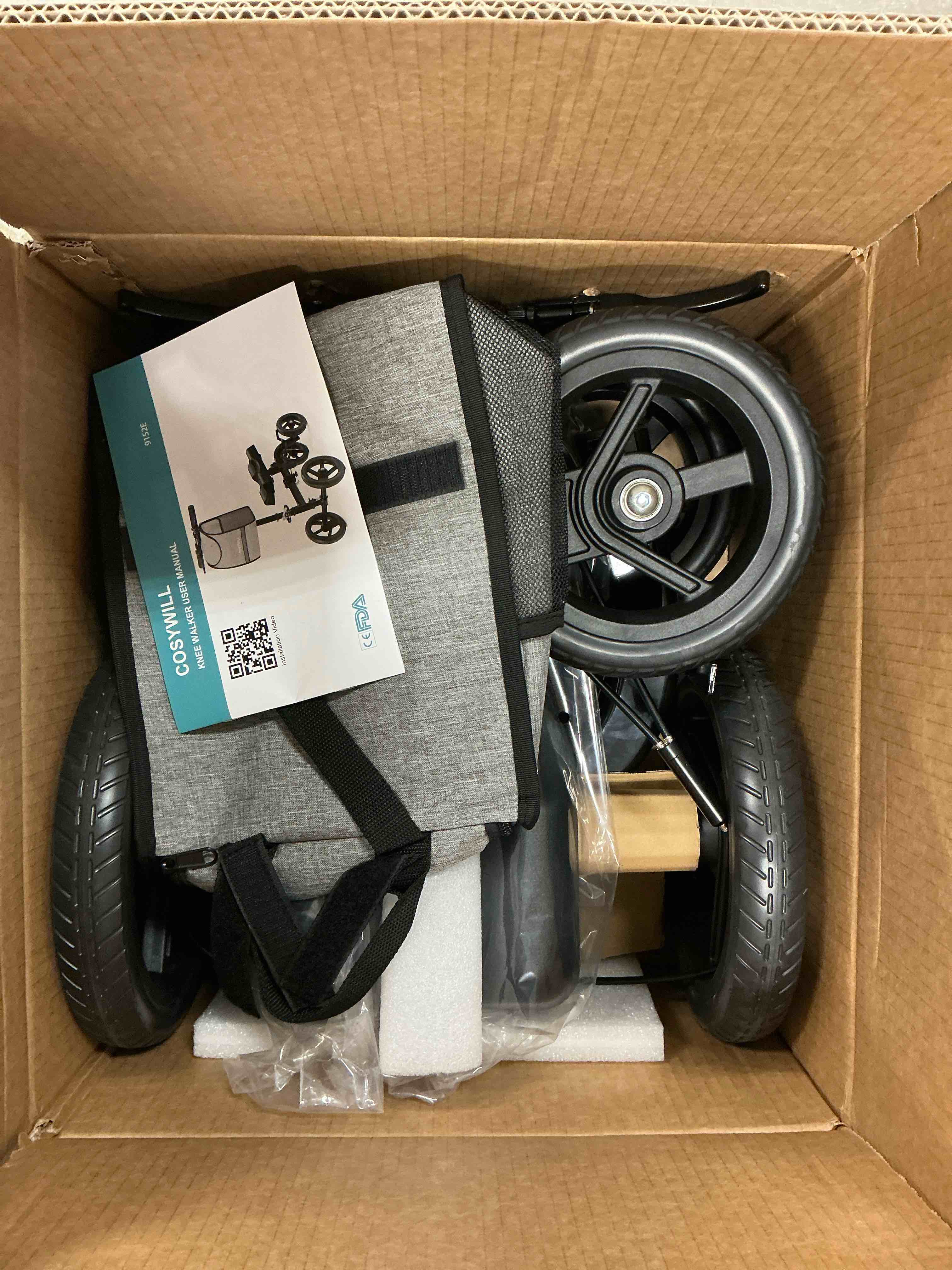 Condition photo showing New/Like New for COSYWILL Steerable Knee Scooter,Knee Walker Scooter for Adults with 10" Front Wheels,Foldable Knee Scooter for Foot Surgery Crutches Alternative,Black