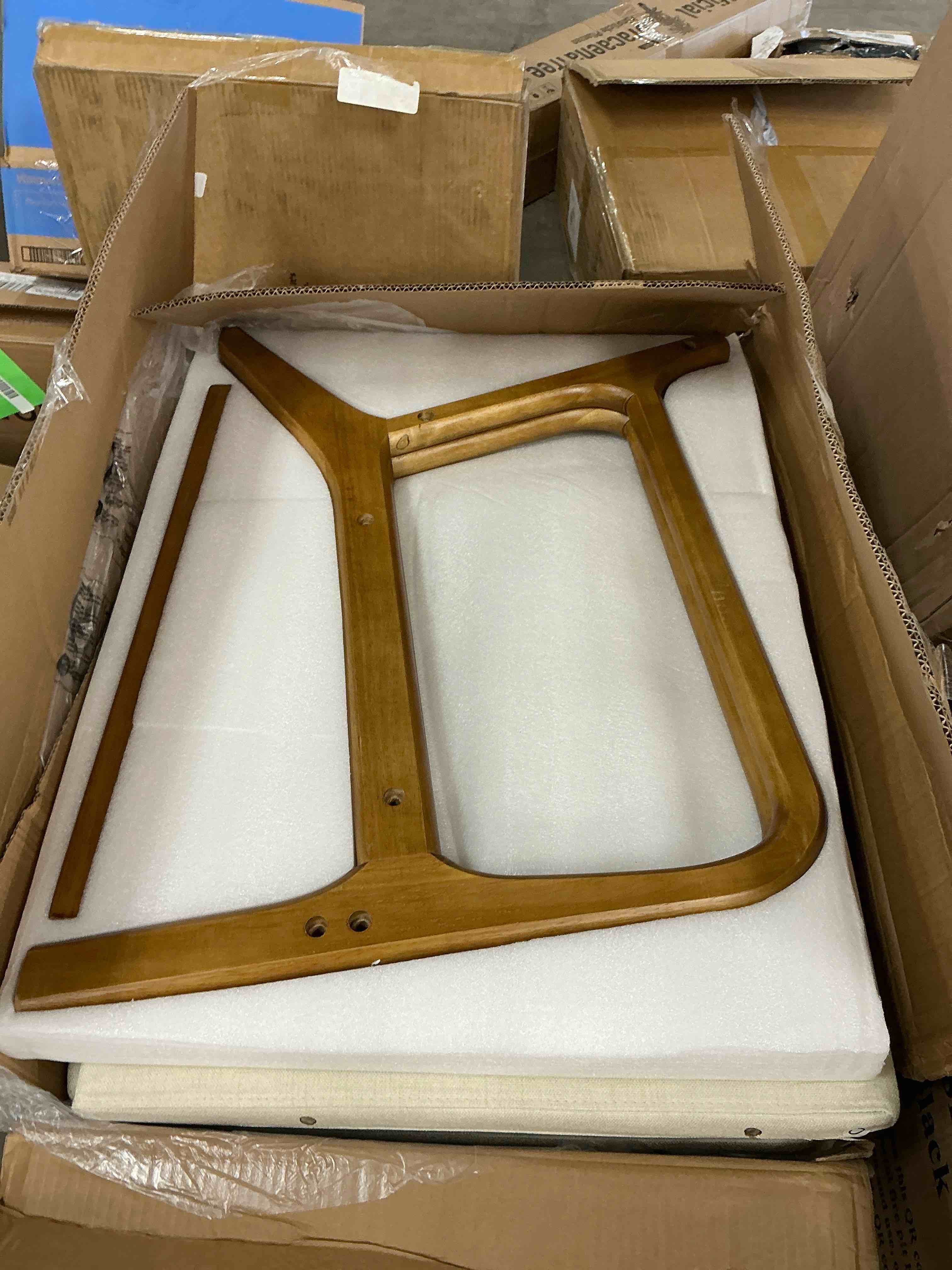 Condition photo showing Good Condition for UBesGoo Modern Arm Chair Linen Fabric Upholstered Comfy Reading Accent Chair with Solid Wood Frame Beige