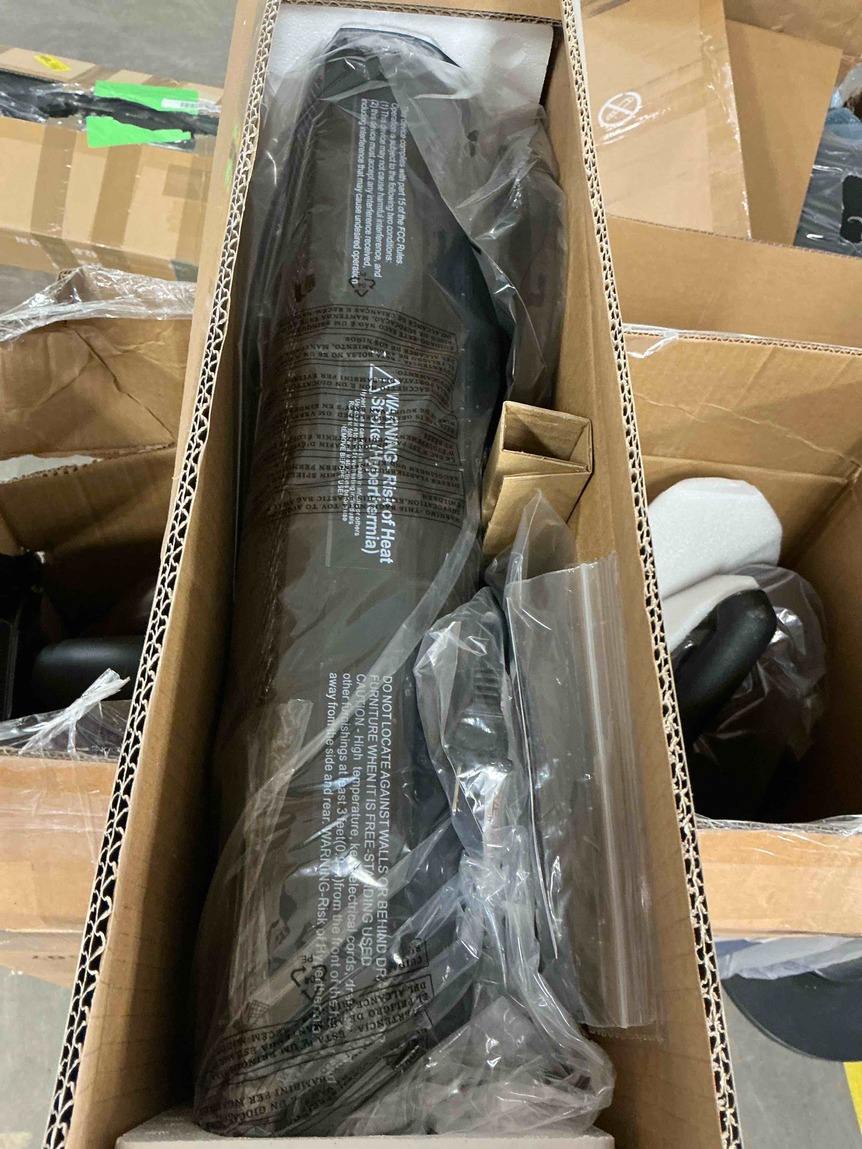 Condition photo showing New/Like New for CONCETTA Tower Space Heater with Fireplace Effect – Oscillating Function, Remote Control, 1500W Heating,Black