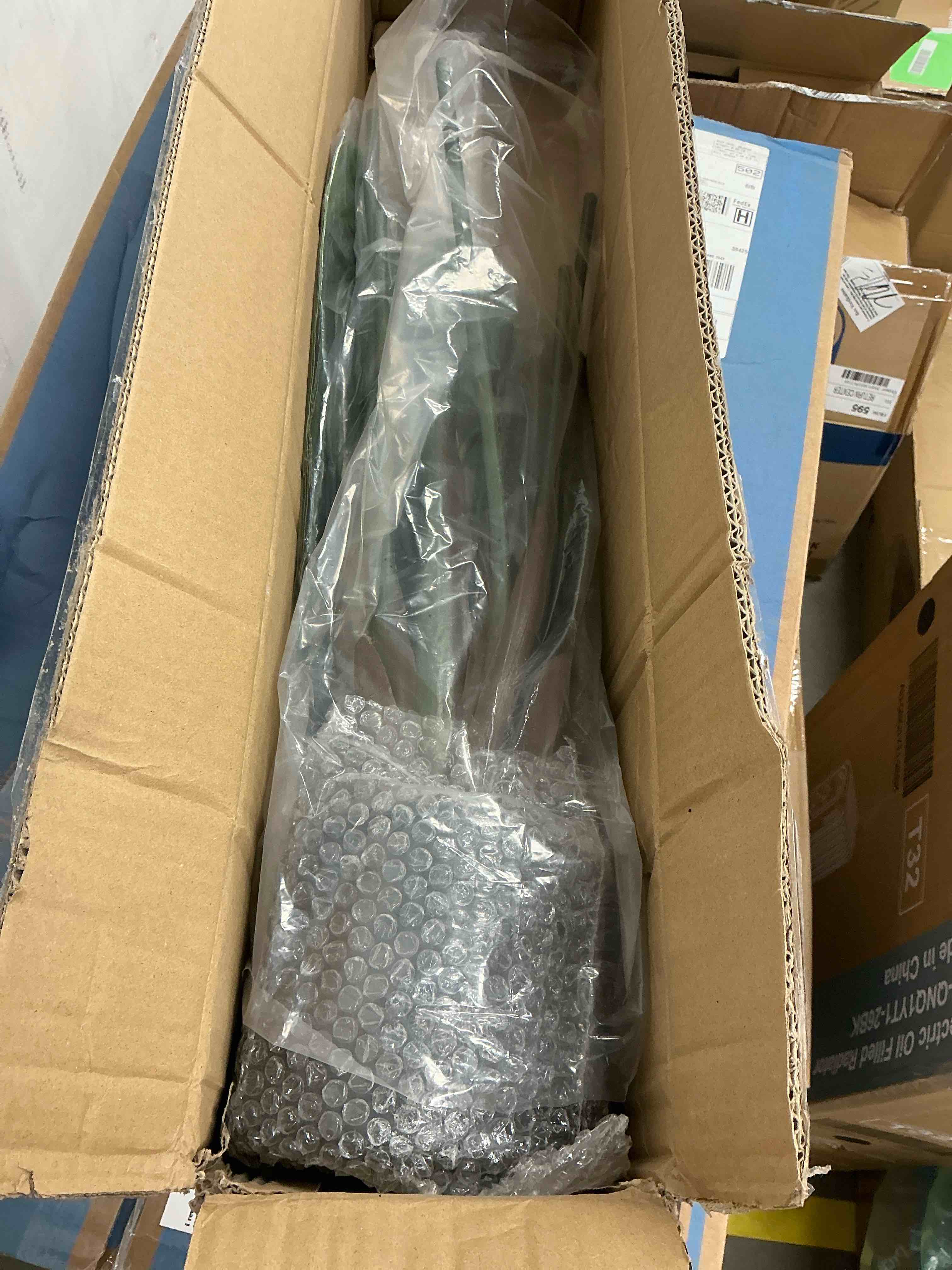 Condition photo showing As Is for 4 Feet Artificial Bird of Paradise Plant Fake Tropical Palm Tree for Indoor Outdoor, Perfect Faux Plants for Home Garden Office Store Decoration