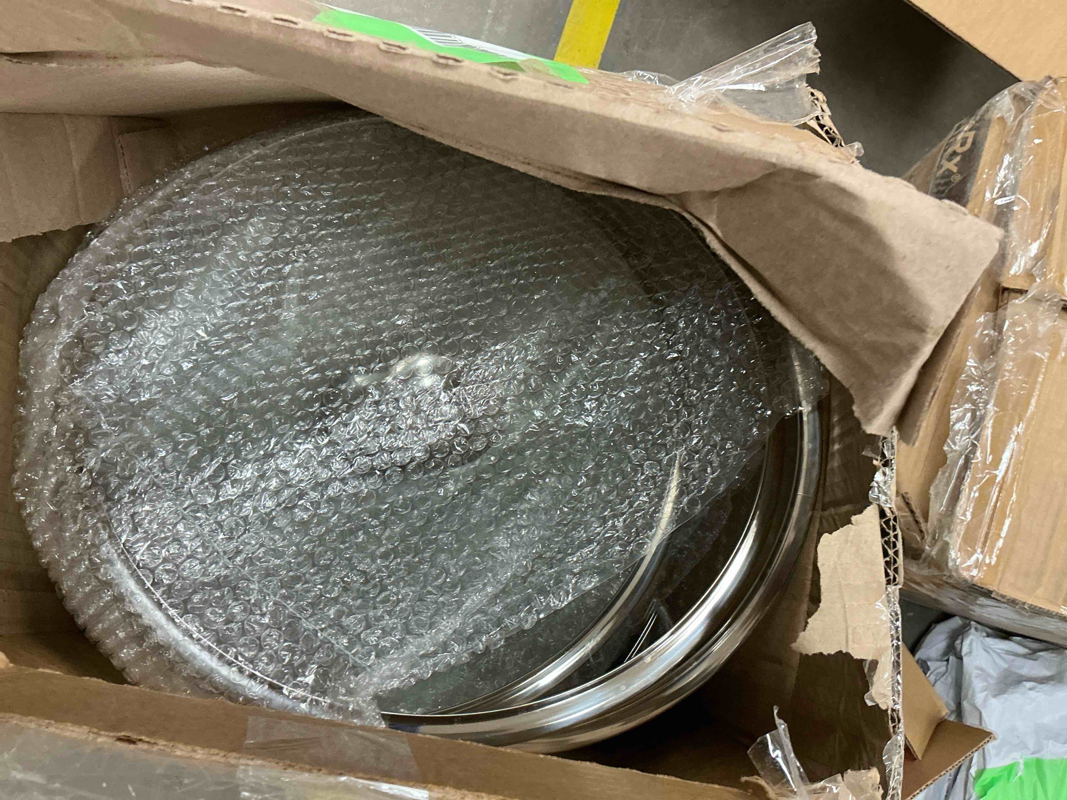 Condition photo showing Good Condition for Chafing Dish Buffet Set 4 Pack: TINANA 5QT Stainless Steel Chafing Dishes for Buffet with Glass Lid & Lid Holder  Round Chafers and Buffet Warmers Sets for Parties  Events  Wedding  Camping  Dinner