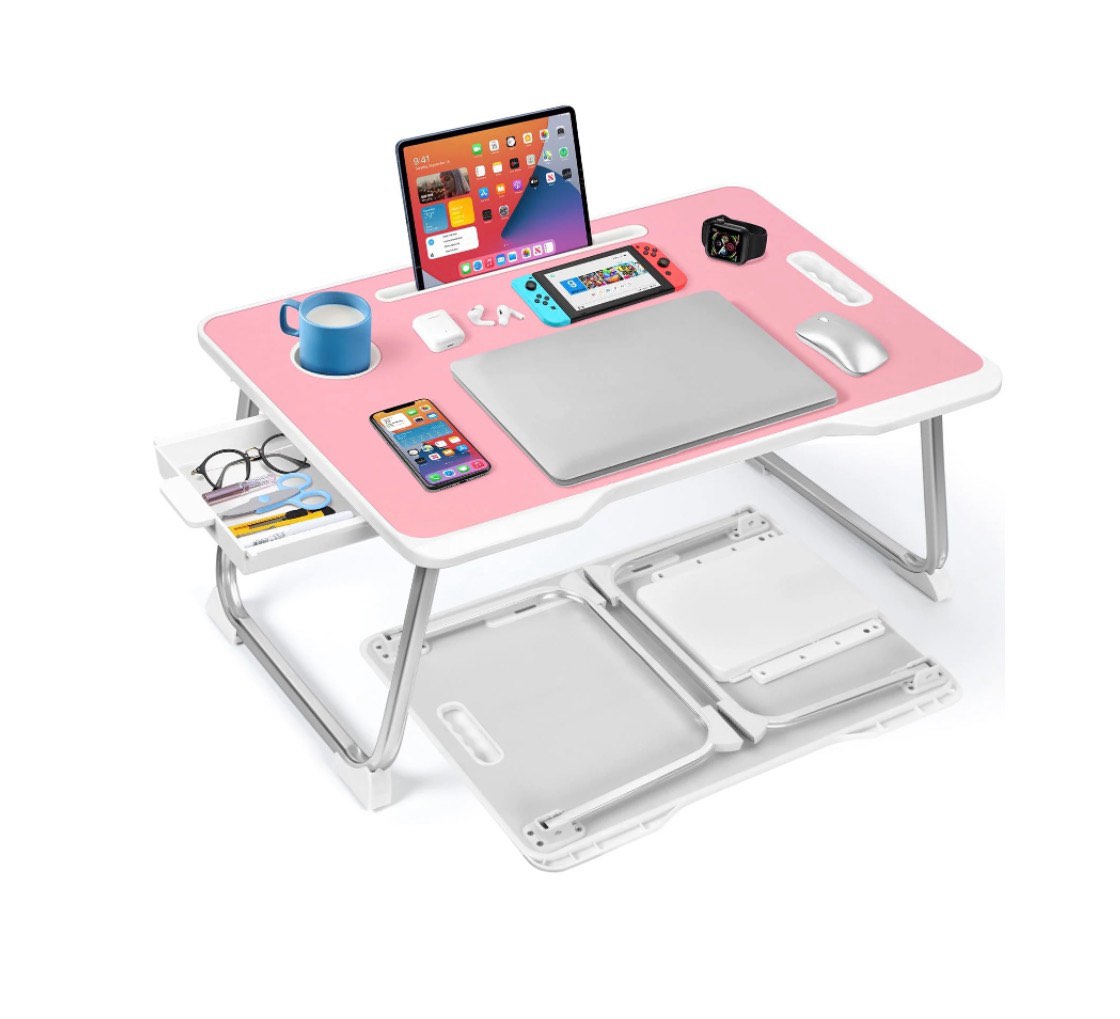 Livhil Large Lap Desk for Bed | Laptop Table  Portable Desk  Bed Laptop Desk  Bed Table for Laptop | Floor Table  Floor Desk for Adults (Pink) School Supplies