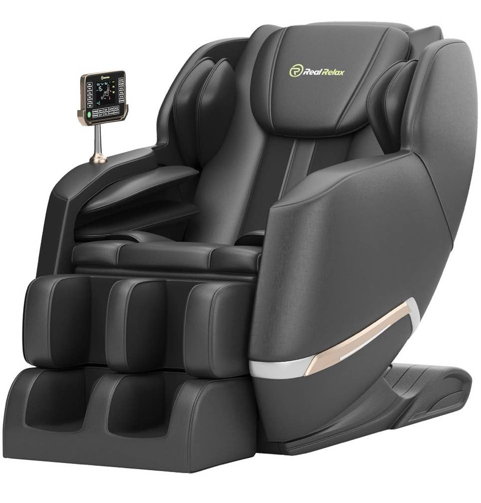Real Relax Full Body Zero Gravity Shiatsu Recliner Electric Massage Chair, Black