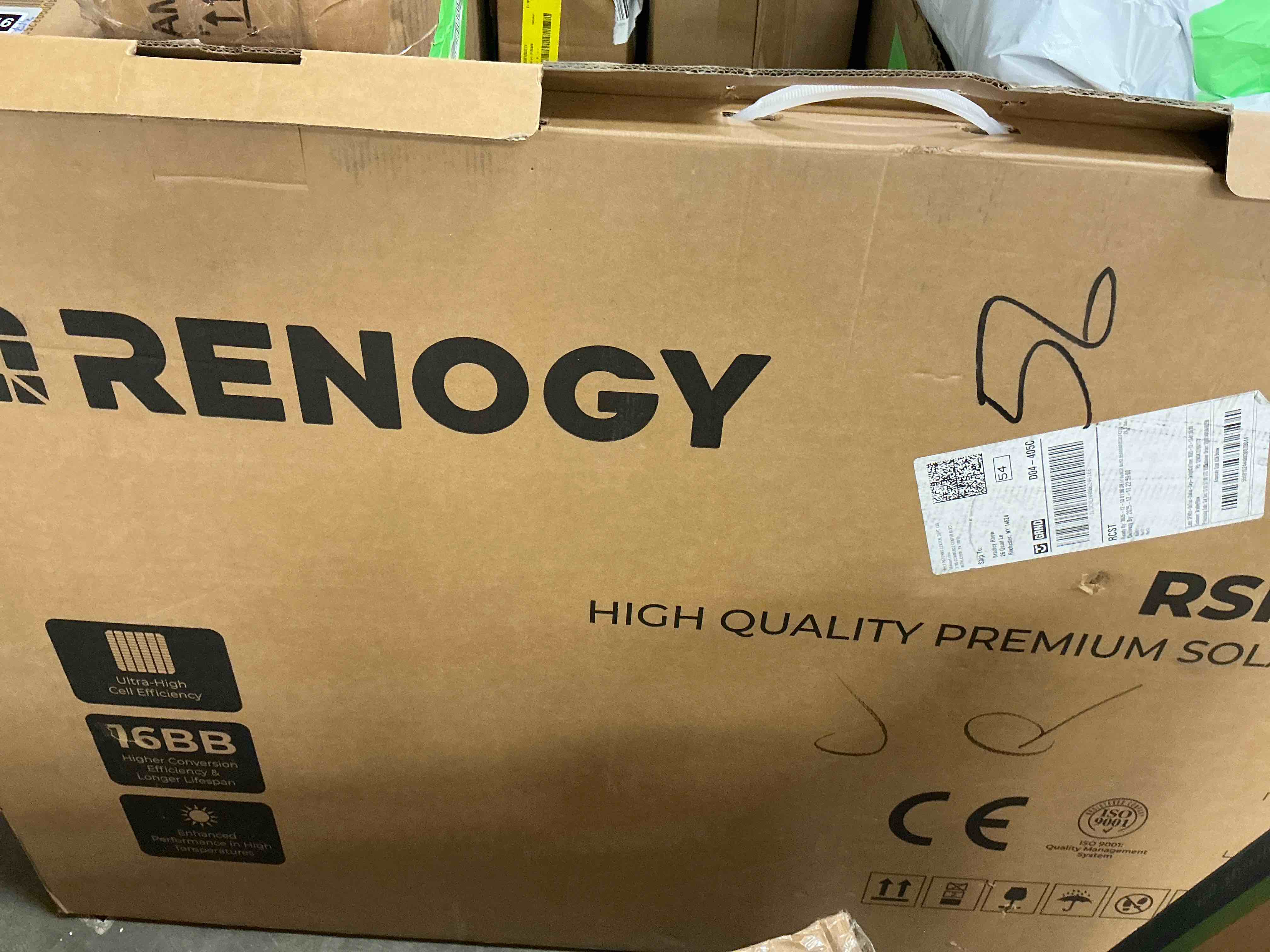 Condition photo showing New/Like New for Renogy 16BB N-Type 200 Watt Solar Panel 24V, 25% High-Efficiency, Solar Panel for Power Station, RV, Cabin, Off-Grid Applications