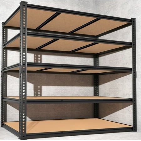 Ktaxon 5 Tier 48 W Shelving Rack for Garage & Industrial Heavy Duty 3100LBS Adjustable Metal Tough Shelves Gloved Rubber Hammer 48 W X 72 H X 24