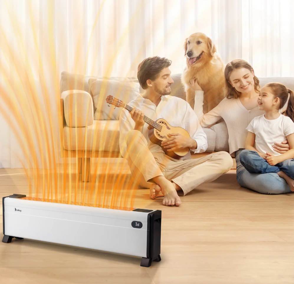 Ktaxon 32 Baseboard Heater 1500W Electric Baseboard Space Heater with 3 Heat Settings Remote Control Built-in Humidifier 12H Timer Tip-Over Switch for Indoor Bedroom Office Home White