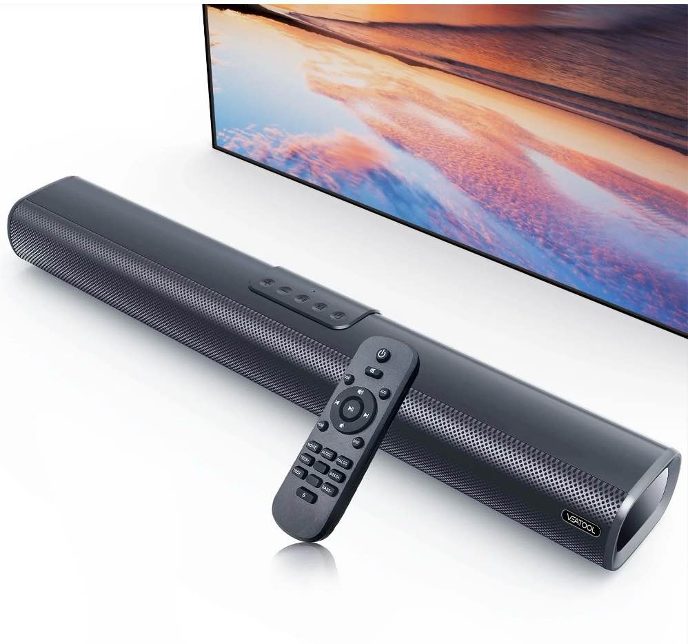 veat00l s20l sound bars for tv, 3d surround sound system tv sound bar, 2.1 ch home theater audio with built-in subwoofer,50w tv speakers | hdmi arc, bluetooth, optical, rca, usb & aux wall mountable