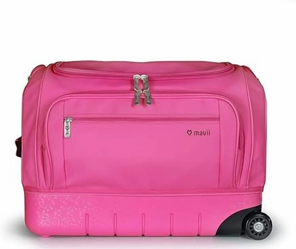 mavii dance bag with garment rack  new 22  hybrid garment rack duffel  hardside bottom collapsible travel bag  hot pink