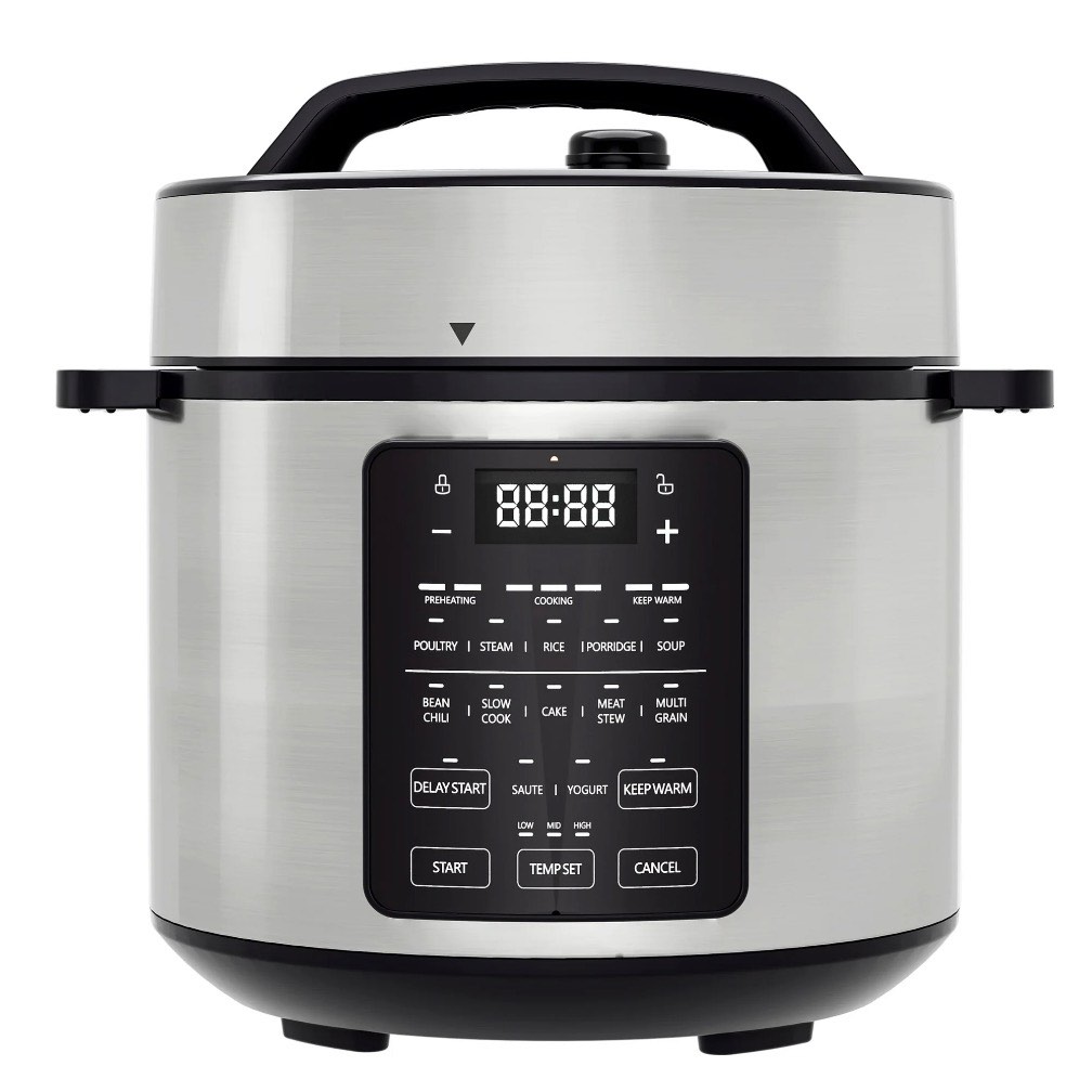 edx instant cooker 6 quart 7-in-1 electric pressure cooker multi-function features & stainless steel pot