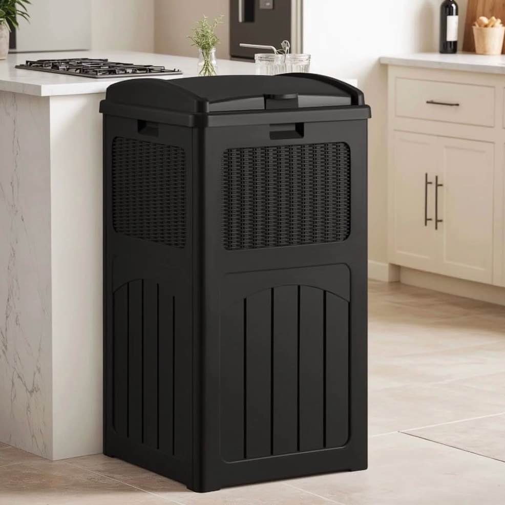 homall homes 36 gallon trash can plastic kitchen trash can,black
