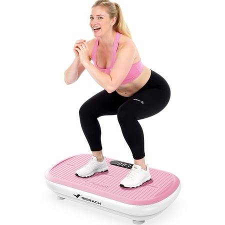 merach full body vibration plate - stability calf workout silicone pedals supports 440 lbs bluetooth sync