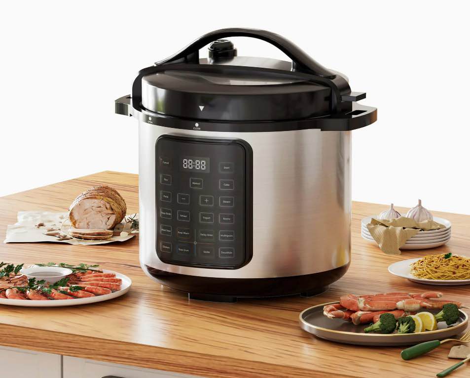 edx instant cooker 8 quart 7-in-1 electric pressure cooker multi-function features & stainless steel pot