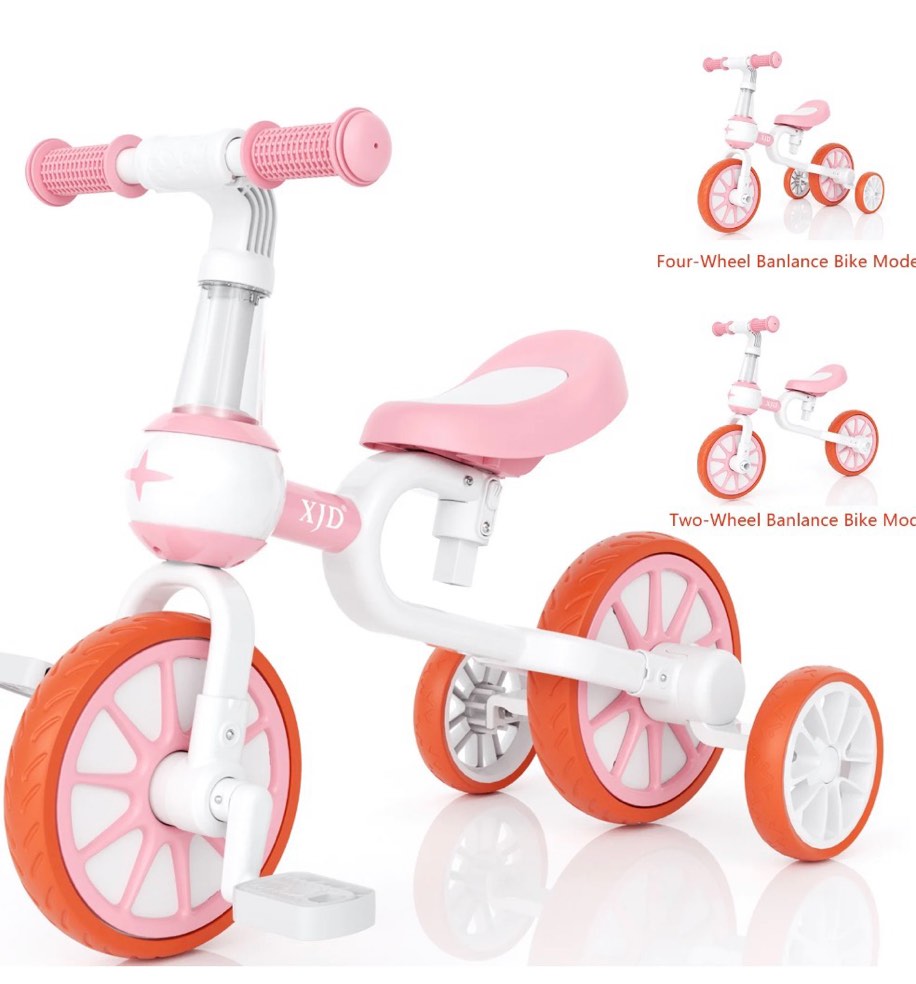 xjd 3 in 1 kids tricycles for 1-3 year olds trikes for toddler tricycles baby bike pink