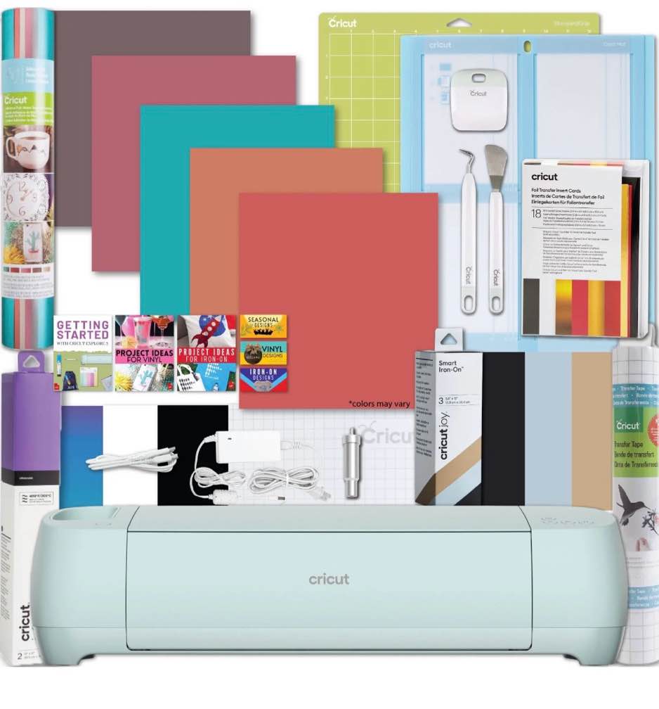 cricut explore 3 craft cutting machine with ultimate sampler bundle, vinyl & iron-on