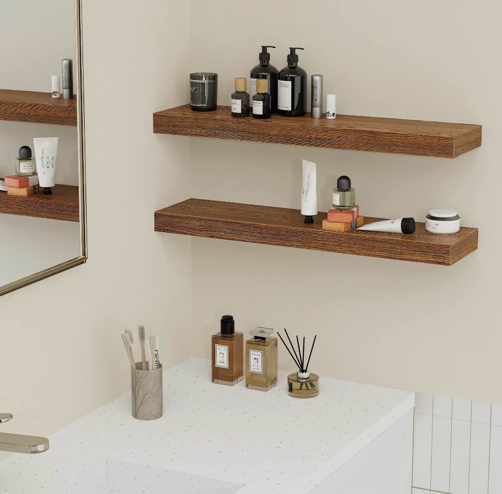 jouetondream 31x7 2pcs floating shelves wood floating shelves for wall storage shelves for living room kitchen bathroom oak