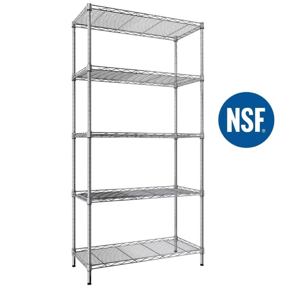ktaxon 5-tier wire shelving unit steel storage rack for garage office kitchen silver 30 w x 14 d x 60 h