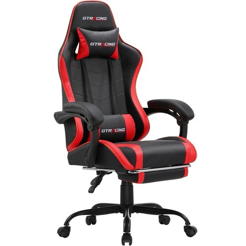 gtracing gaming chair with footrest speakers video game chair bluetooth music heavy duty ergonomic computer office desk chair red