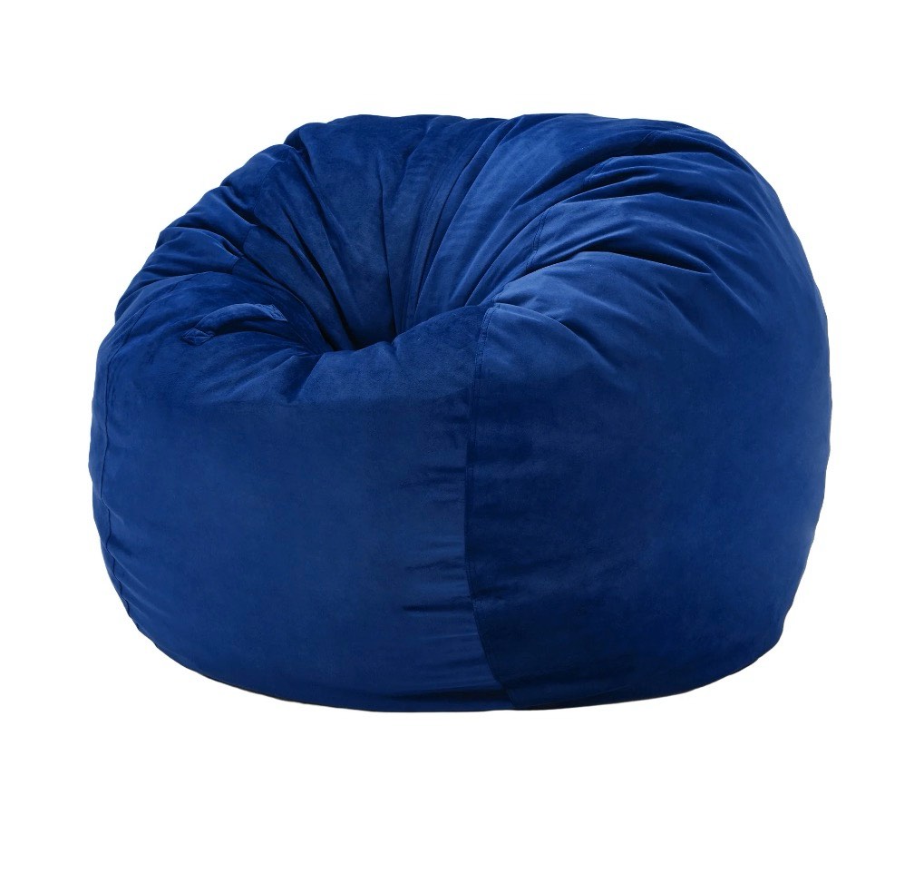 hobestluk bean bag chairs 2.5ft bean bag chair with memory foam filled & machine washable cover bean bag chairs for playroom, living room, bedroom(blue)
