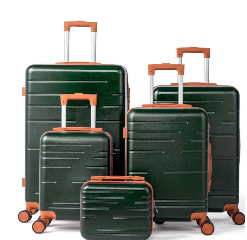 Condition photo showing As Is for Zimtown Luggage Suitcase ABS Hardside with Spinner Wheels and TSA Lock, Deep Green