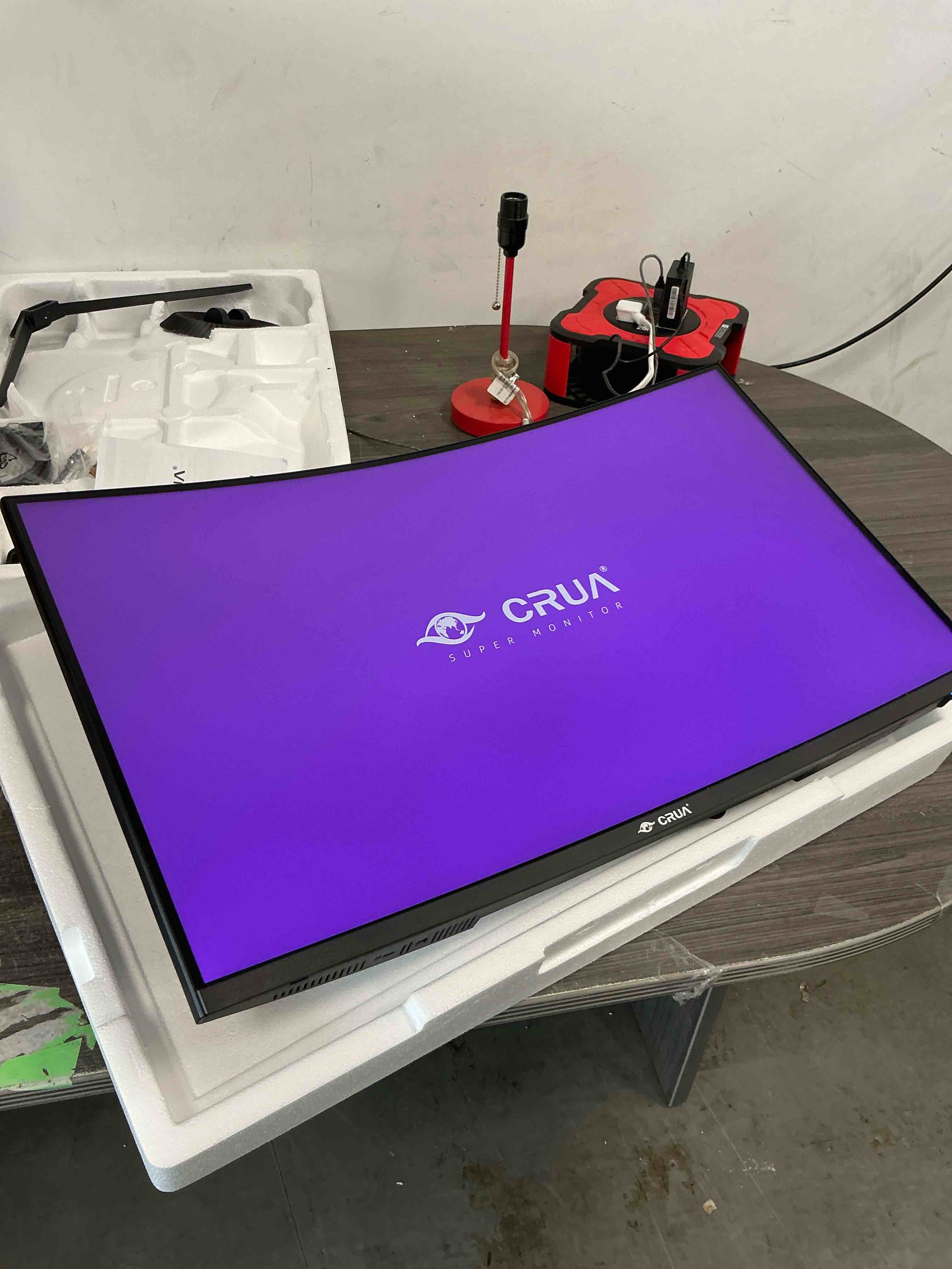 Condition photo showing New/Like New for CRUA 32" Curved UHD 4K Monitor, 160Hz Refresh, 1500R Curvature, Black with RGB Lighting and Built-in Speakers