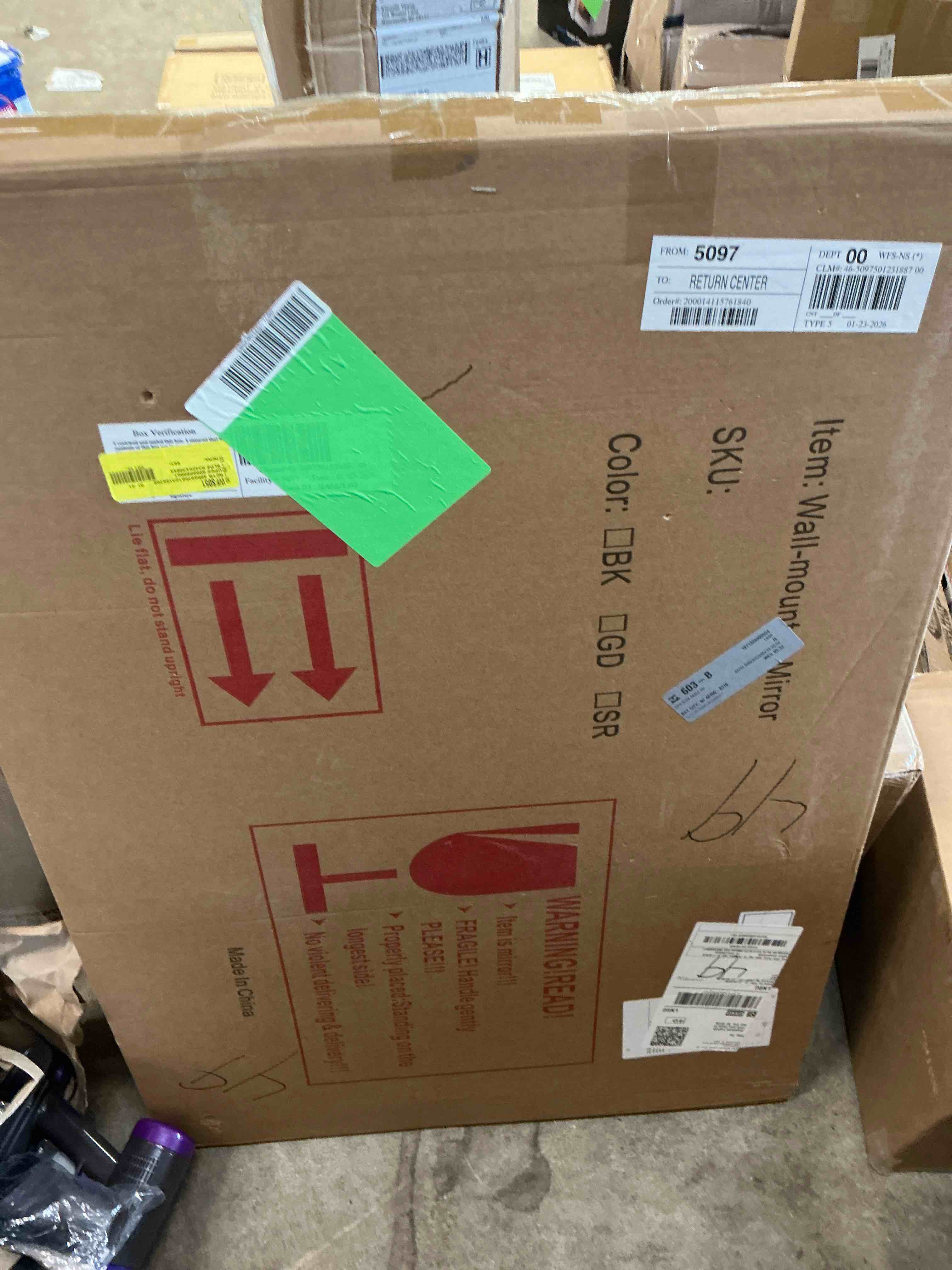 Condition photo showing New/Like New for BEAUTYPEAK 24 x 36  Bathroom Mirror Wall Vanity Arched Mirror  Black