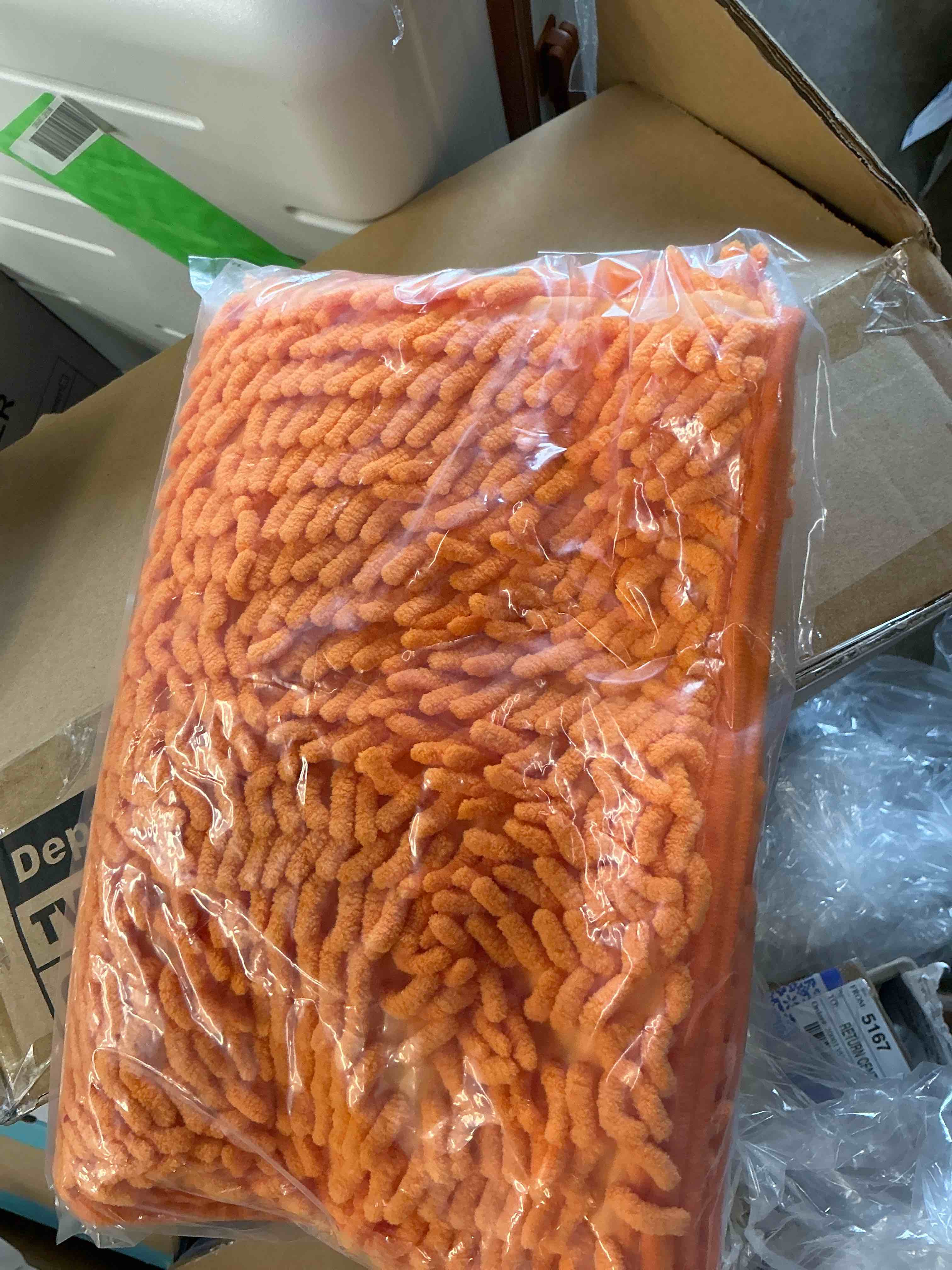 Condition photo showing Good Condition for Chenille Bathroom Rug Mat, 24"x16" Soft Thick Absorbent Shaggy Bath Rugs, Non-Slip Runner Carpet, Machine Wash Dry Plush Bath Mats for Bathroom, Shower, and Tub (Orange)