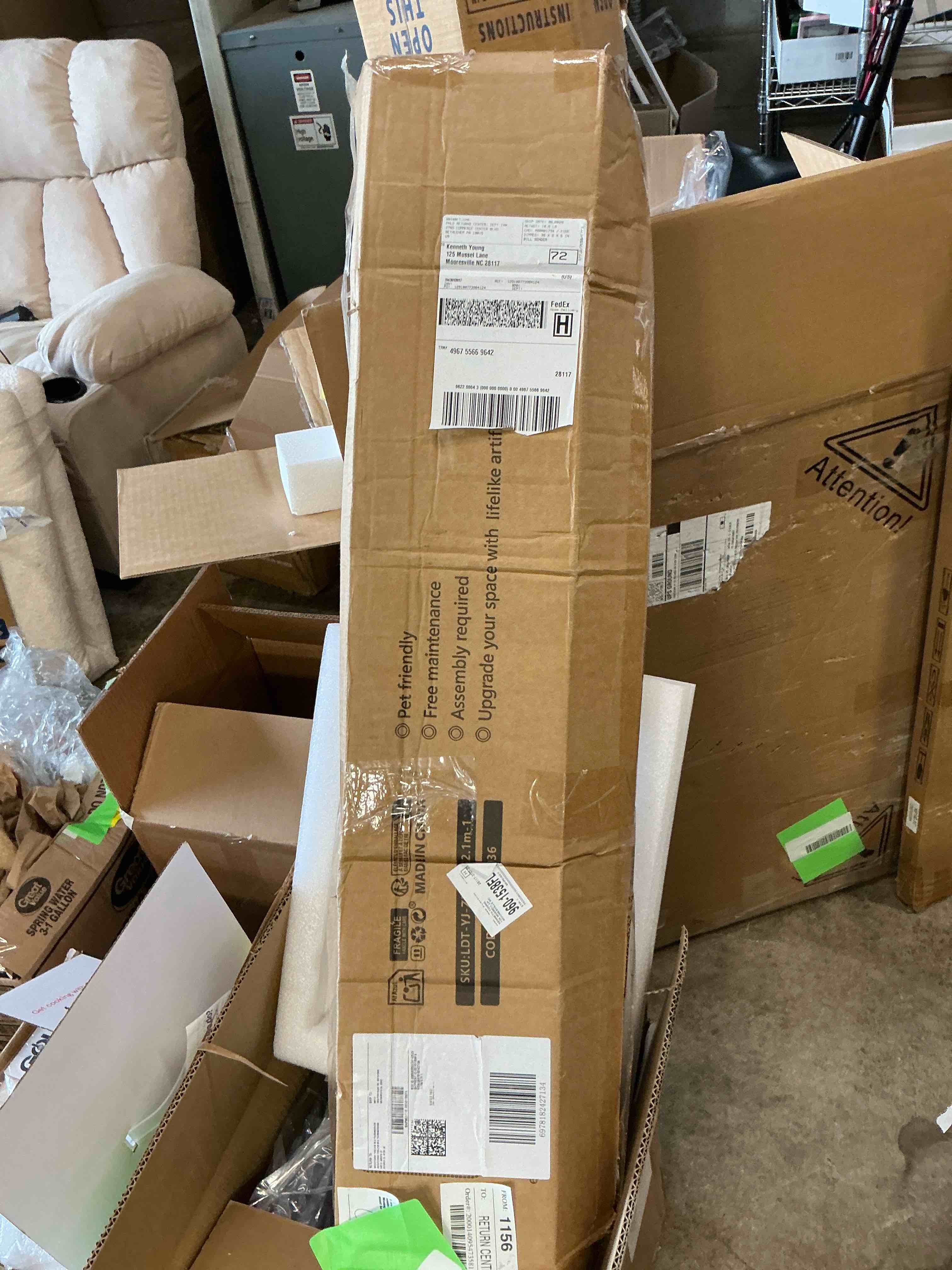 Condition photo showing New/Like New for DR.Planzen 7ft Faux Black Olive Tree - Realistic Potted Artificial Tree with Natural Trunk & Silk Leaves - Tall Faux Plant for Home, Office, Indoor & Outdoor Decor - Low Maintenance & UV Resistant