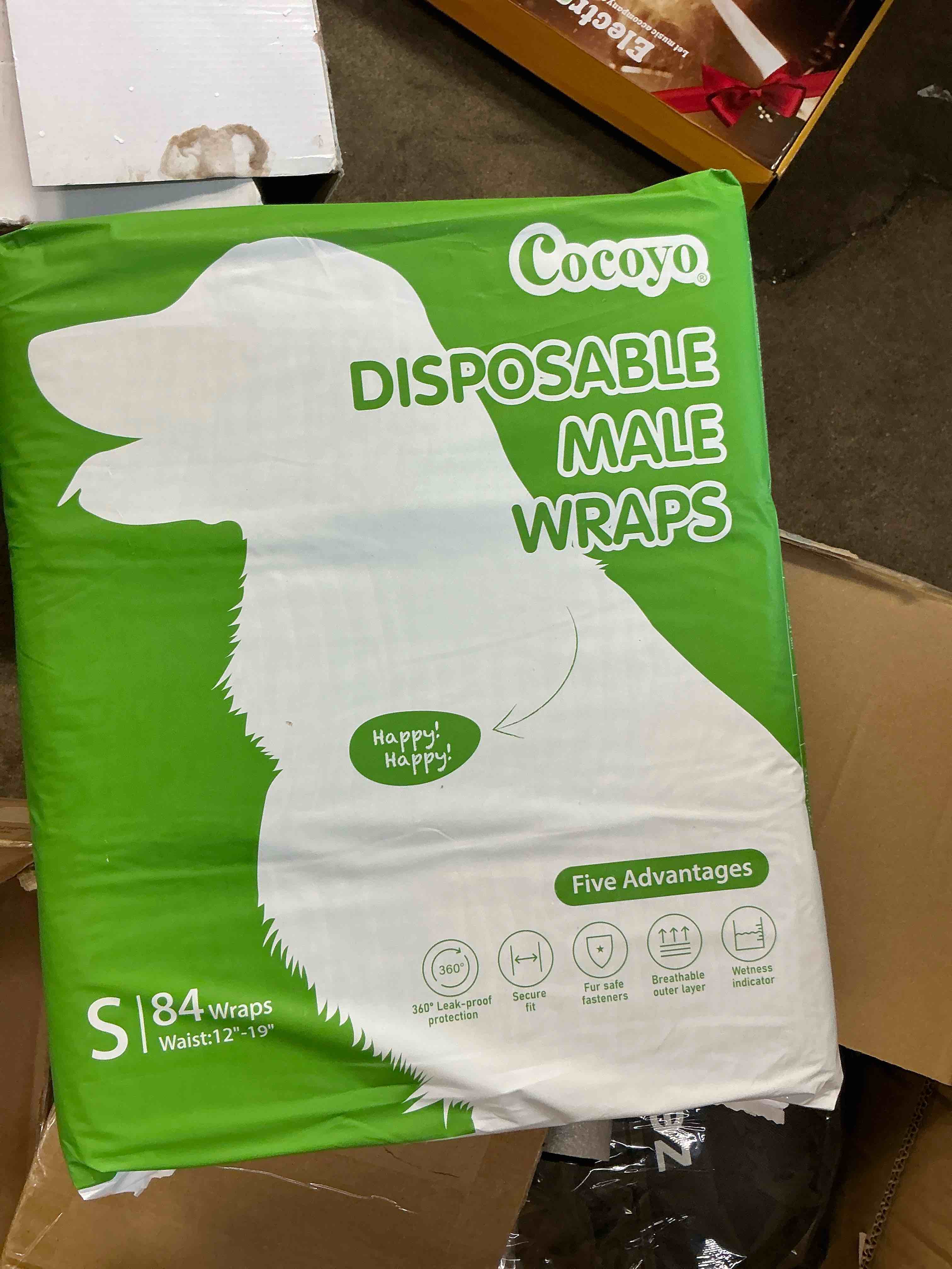 Condition photo showing New/Like New for COCOYO Y12  Disposable Male Dog Wraps, Small Size, 84 Count, Super Absorbent, Breathable