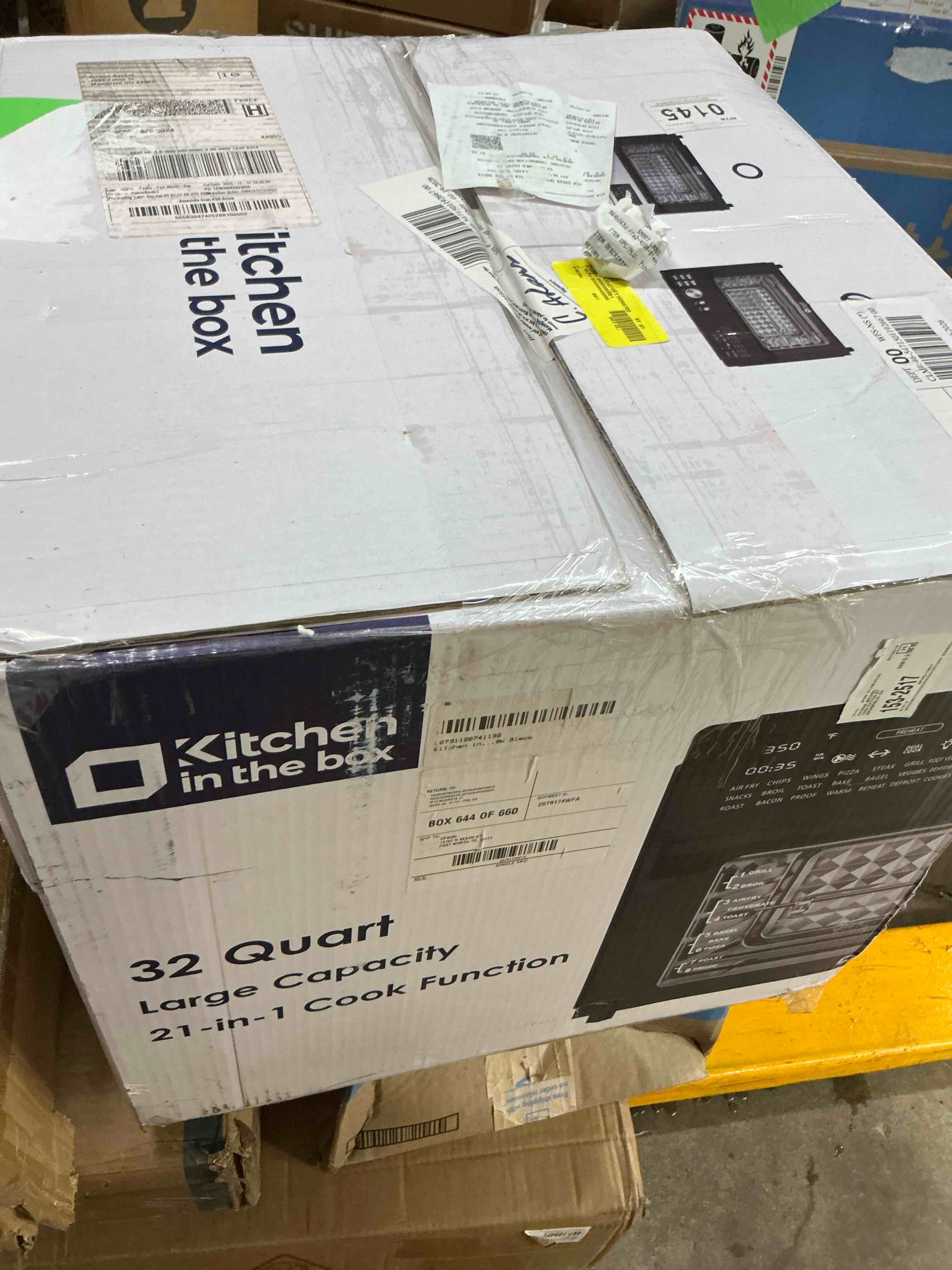 Condition photo showing Good Condition for Kitchen in the Box 32QT Digital Air Fryer Toaster Oven Combo, 21-in-1 Convection Oven with Rotisserie & Dehydrate, Family-Size Countertop Oven with 6 Accessories, 1800W, Black