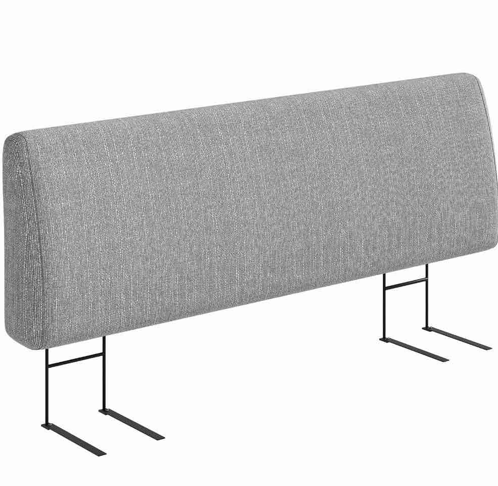 Condition photo showing New/Like New for Pinmoco 4.7'' Upholstered Foam Headboard, Height Adjustable and Ergonomic Head Board for King Bed, Fabric Gray
