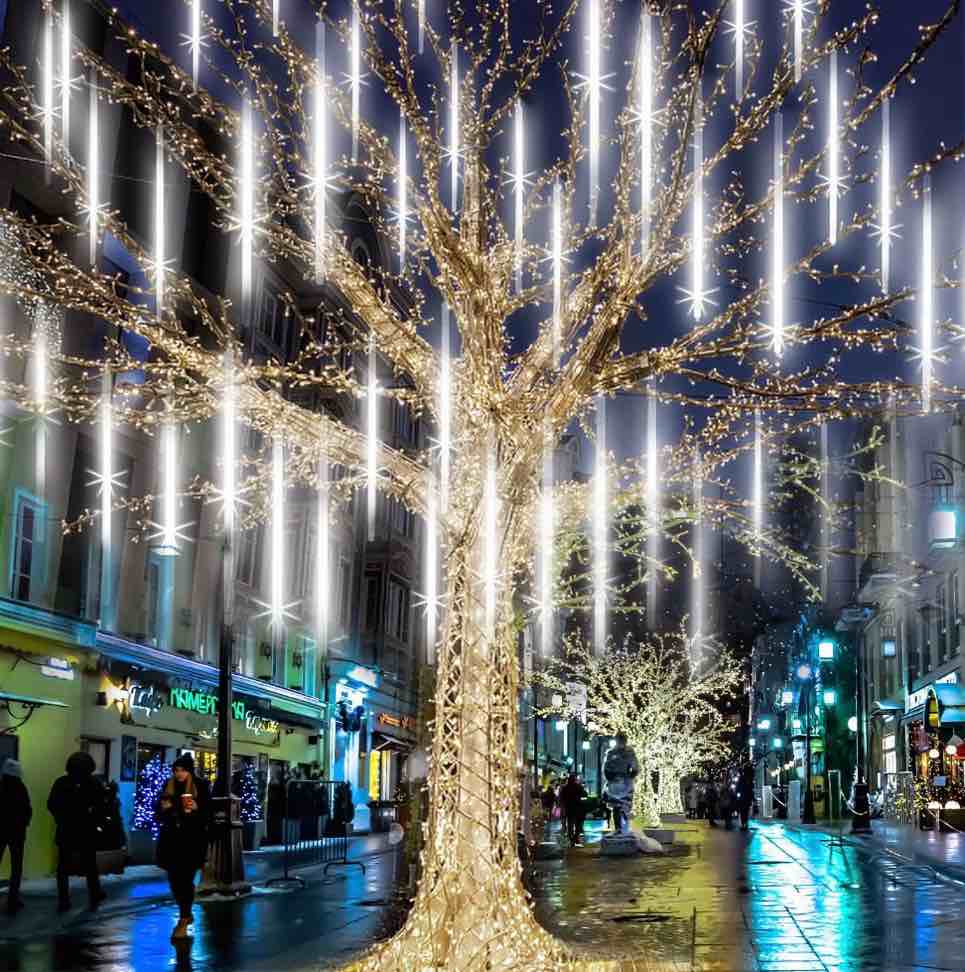 Condition photo showing Good Condition for Rirool Meteor Shower Rain Lights, Valentine Lights 50cm 10 Tubes 540 LED Icicle Snow Falling Christmas Lights Outdoor Raindrop Lights, Xmas Wedding Party Tree Holiday Decoration,White