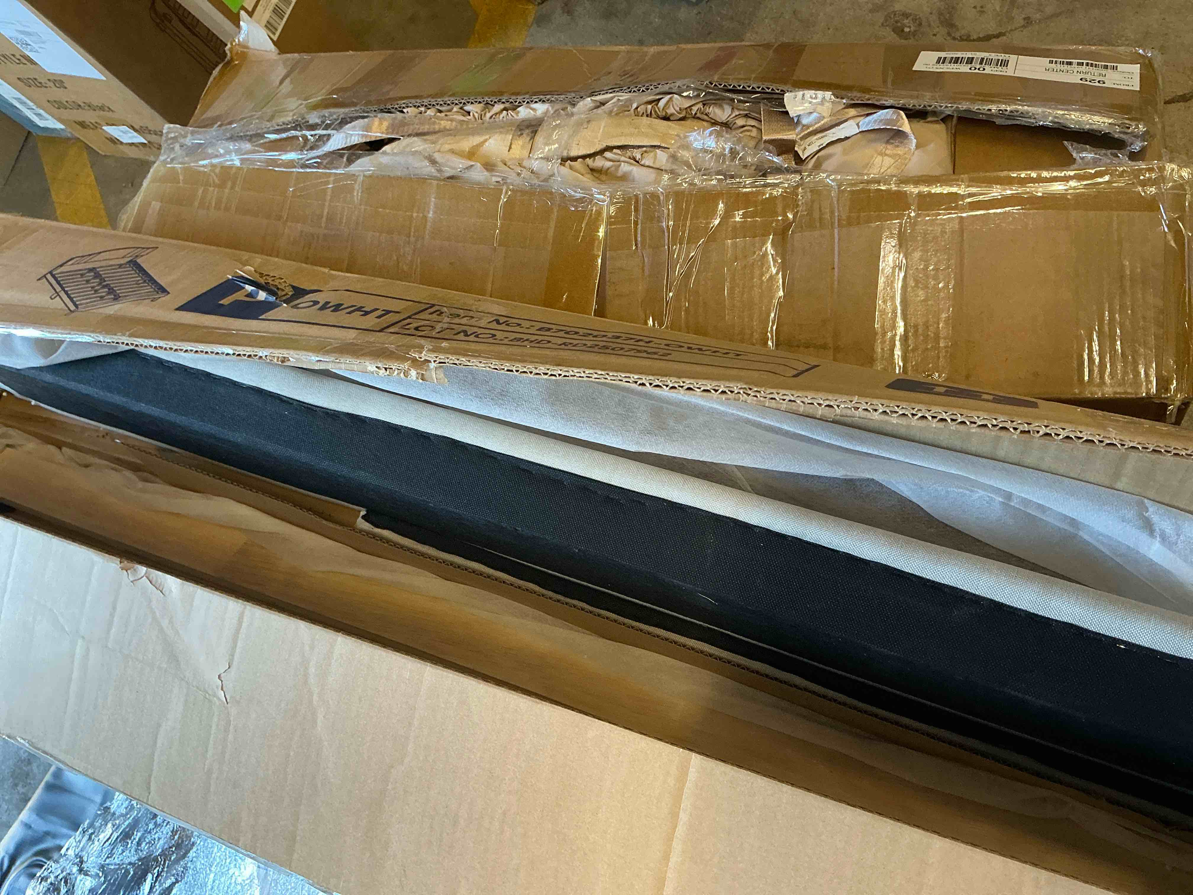 Condition photo showing Good Condition for Pinmoco Full Upholstered Bed Frame with Adjustable Arc-shaped Headboard, LED Platform Bed, Fabric Beige