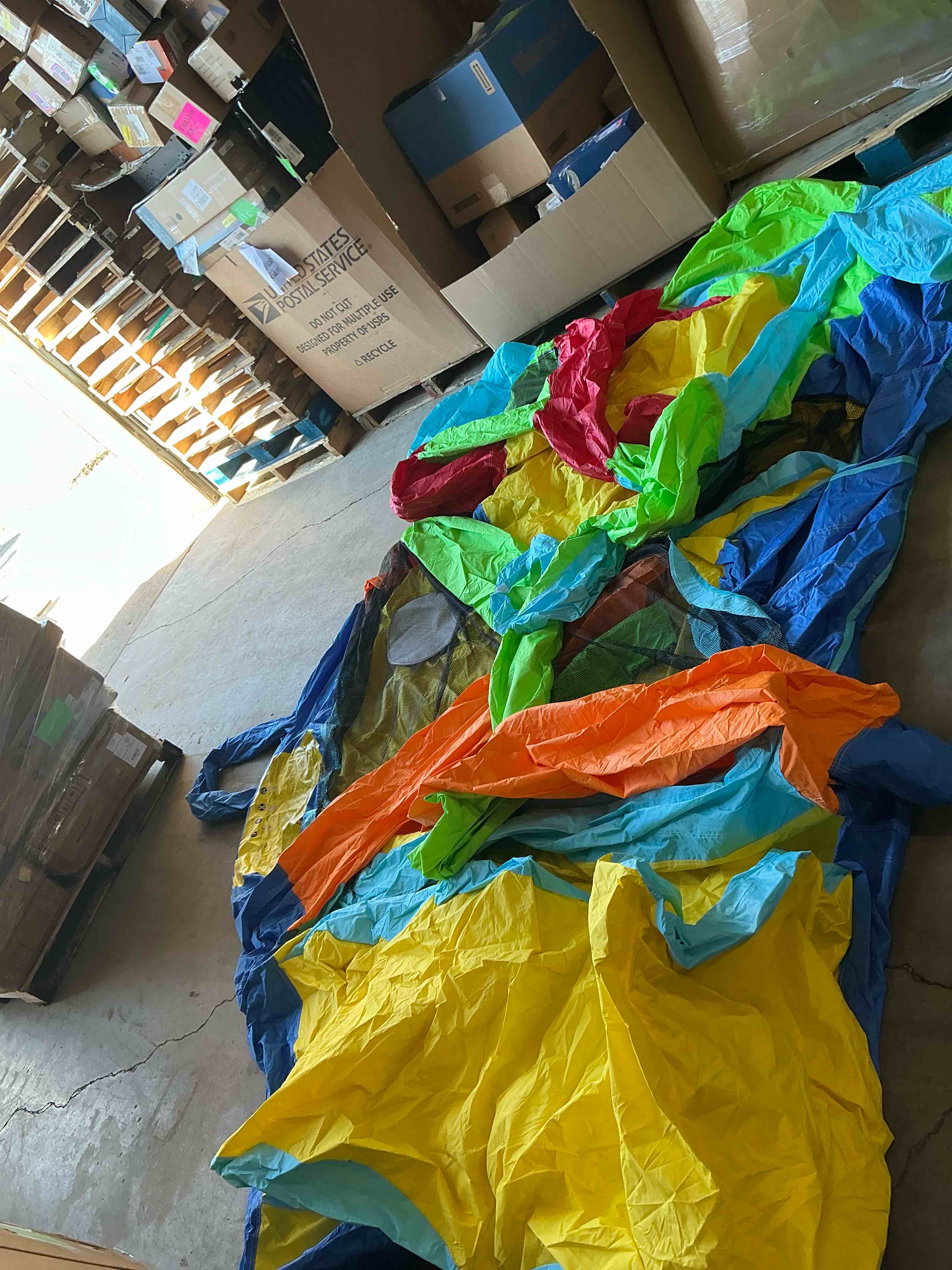 Condition photo showing Good Condition for  Inflatable Water Slide Bounce House, Kids Water Park Jump Bouncy Castle w/Splash Pool, Climbing Wall, Water Slides Inflatables for Kids, Blow up Water Bounce House for Outdoor Backyard Gifts 