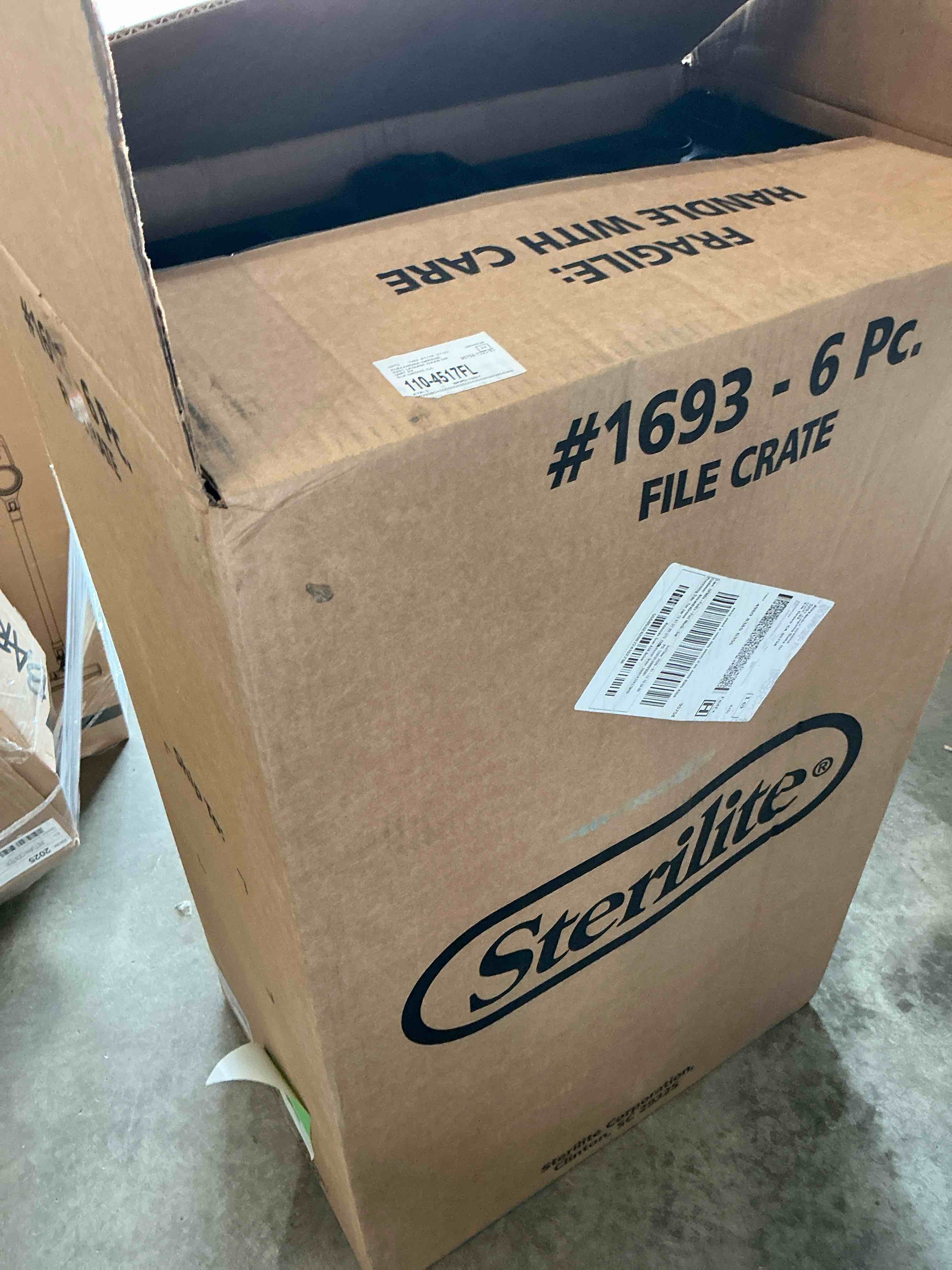 Condition photo showing New/Like New for Sterilite File Crate  Versatile Plastic Bin  Letter or Legal-Sized File Storage  Black 6Pcs