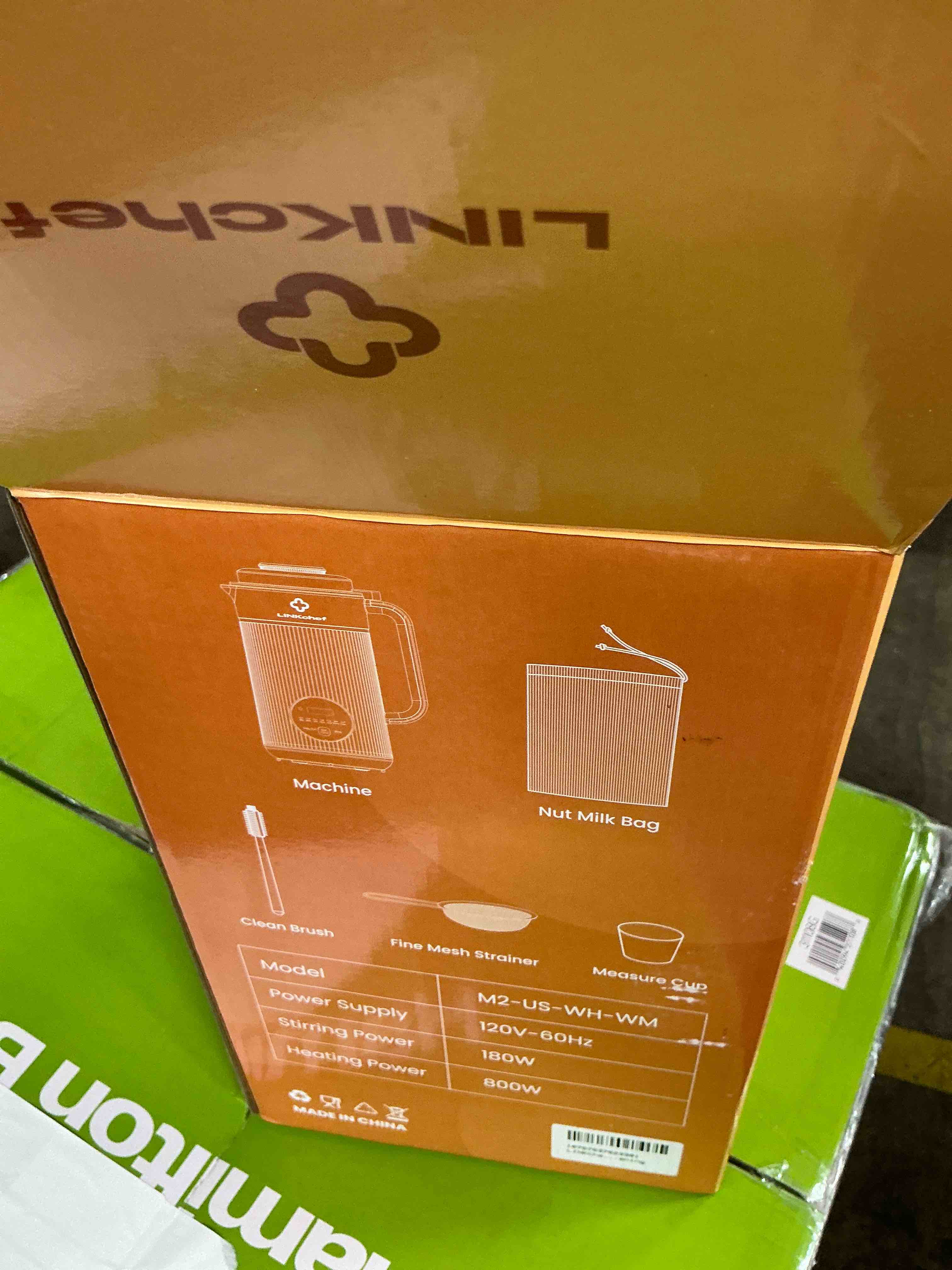 Condition photo showing New/Like New for LINKChef 40oz Nut Milk Maker Machine, Soy, Oat, Almond, Plant Based Milks and Hot Soup Maker with Delay Start