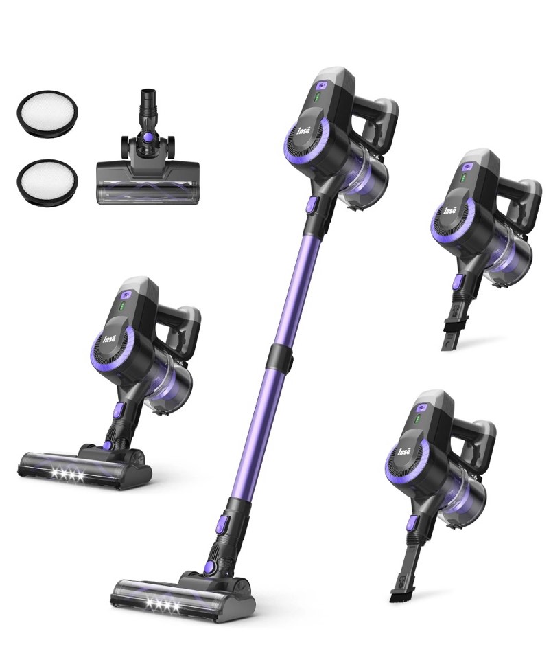 INSE Lightweight Cordless Stick Vacuum Cleaner for Carpet Hardwood Floor Pet Hair
