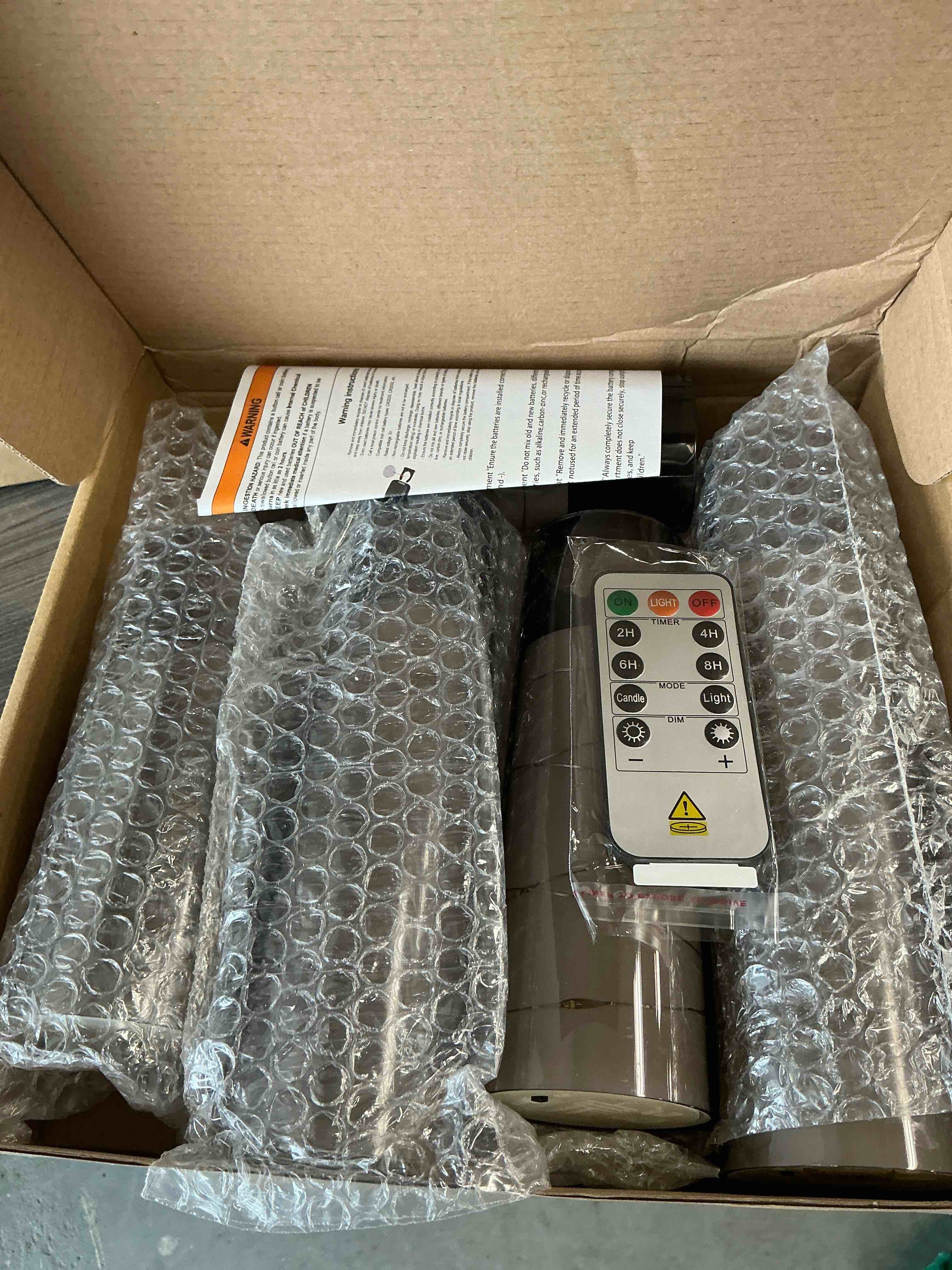 Condition photo showing Good Condition for Flameless LED Candles with Timer 5 Pc Flickering Flameless Candles for Romantic Ambiance and Home Decoration Stable Acrylic Shell,with Embedded Star String?Battery Operated Candles?Grey? Gray