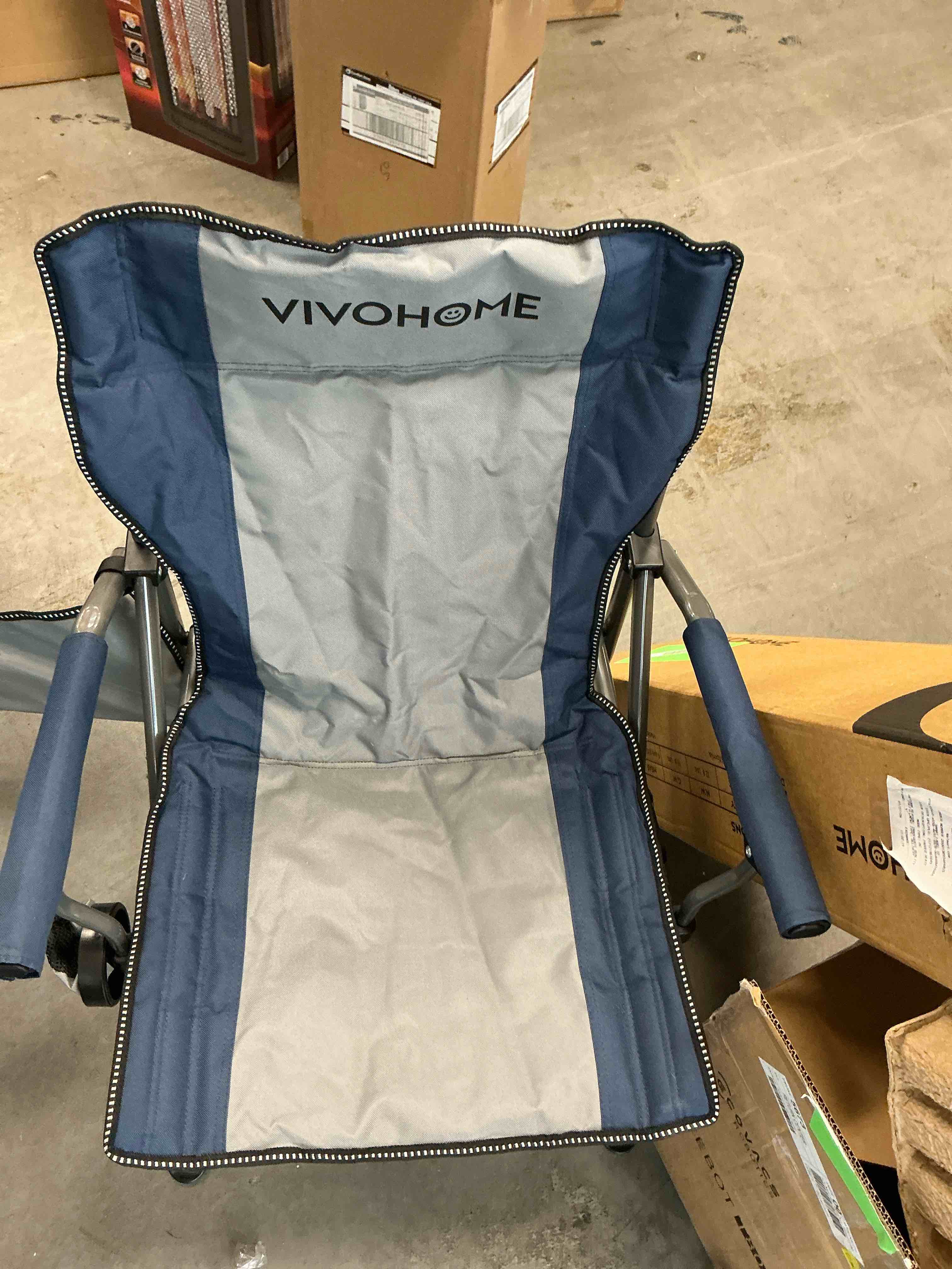 Condition photo showing New/Like New for VIVOHOME Heated Camping Chair with Integrated Battery System - Portable Folding Seat for Outdoor Sports, 3 Heat Levels with NTC Temperature Control, Featuring Secondary 12V 20W USB-C Charging Port