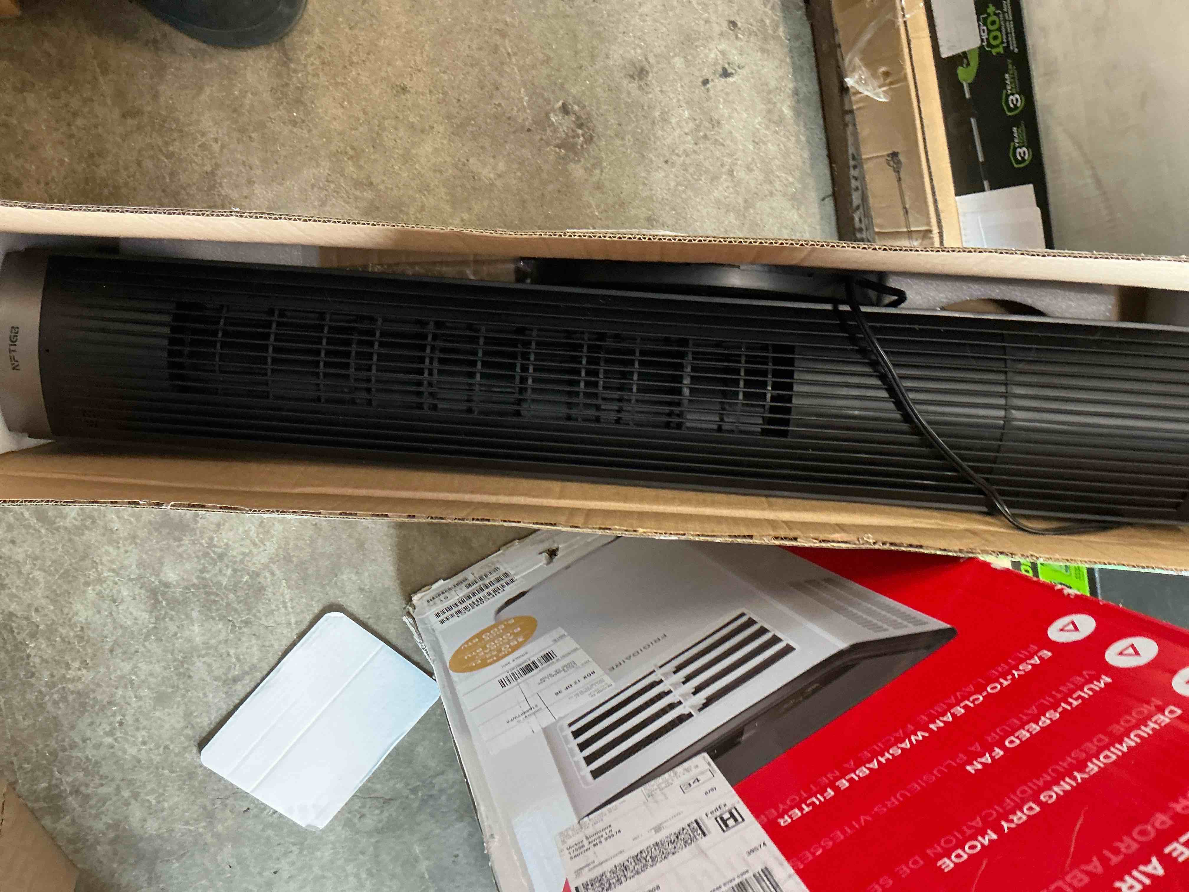 Condition photo showing Good Condition for NFTIGB 40 inch Tower Fan for Home, 70° Oscillating Standing Floor Fan with Remote, 5 Speeds 3 Modes with Remote Bladeless Fan, New