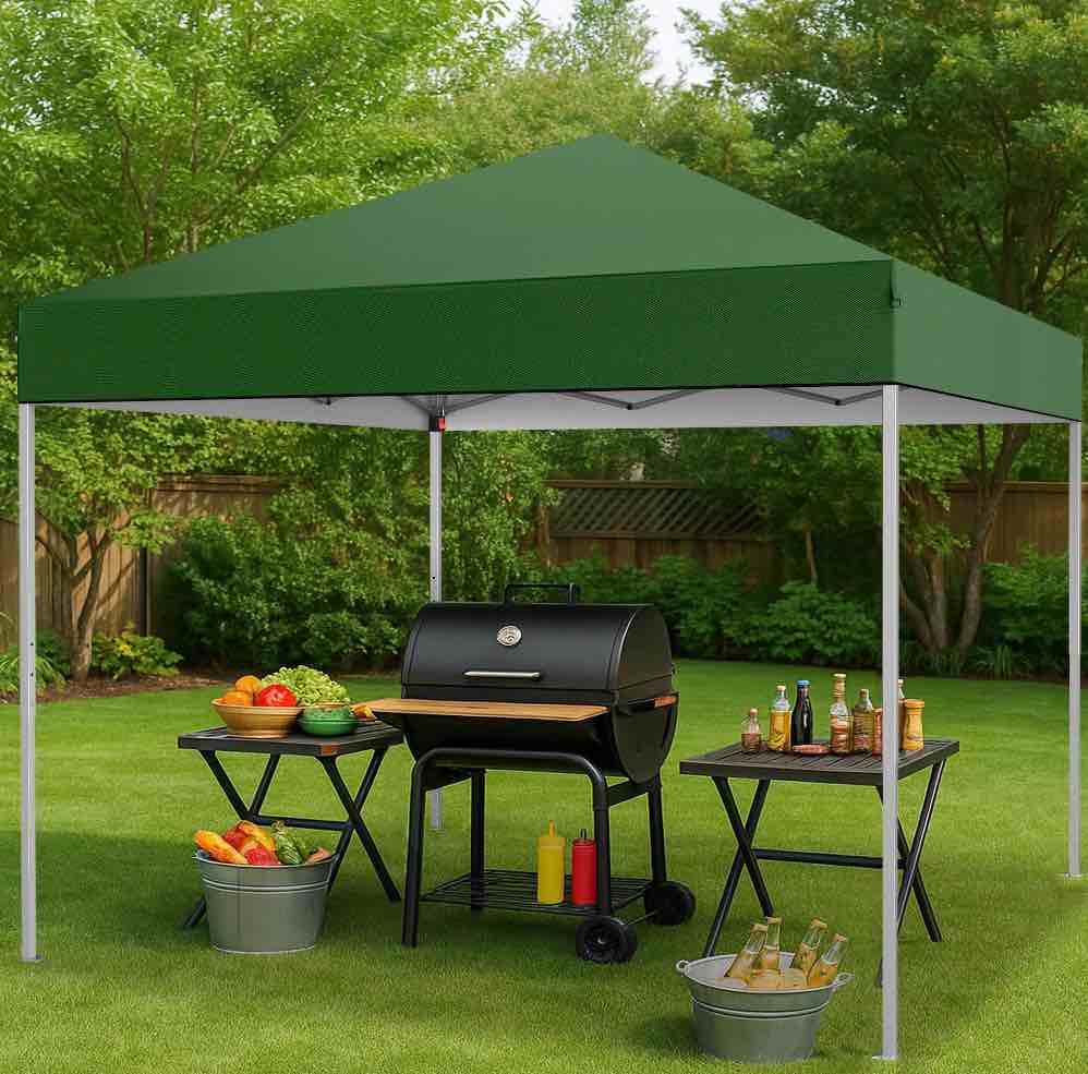 GVDV Canopy Tent, 10x10 ft Easy Pop up Outdoor Canopy Tent, Portable Straight Leg Gazebo Instant Canopy
