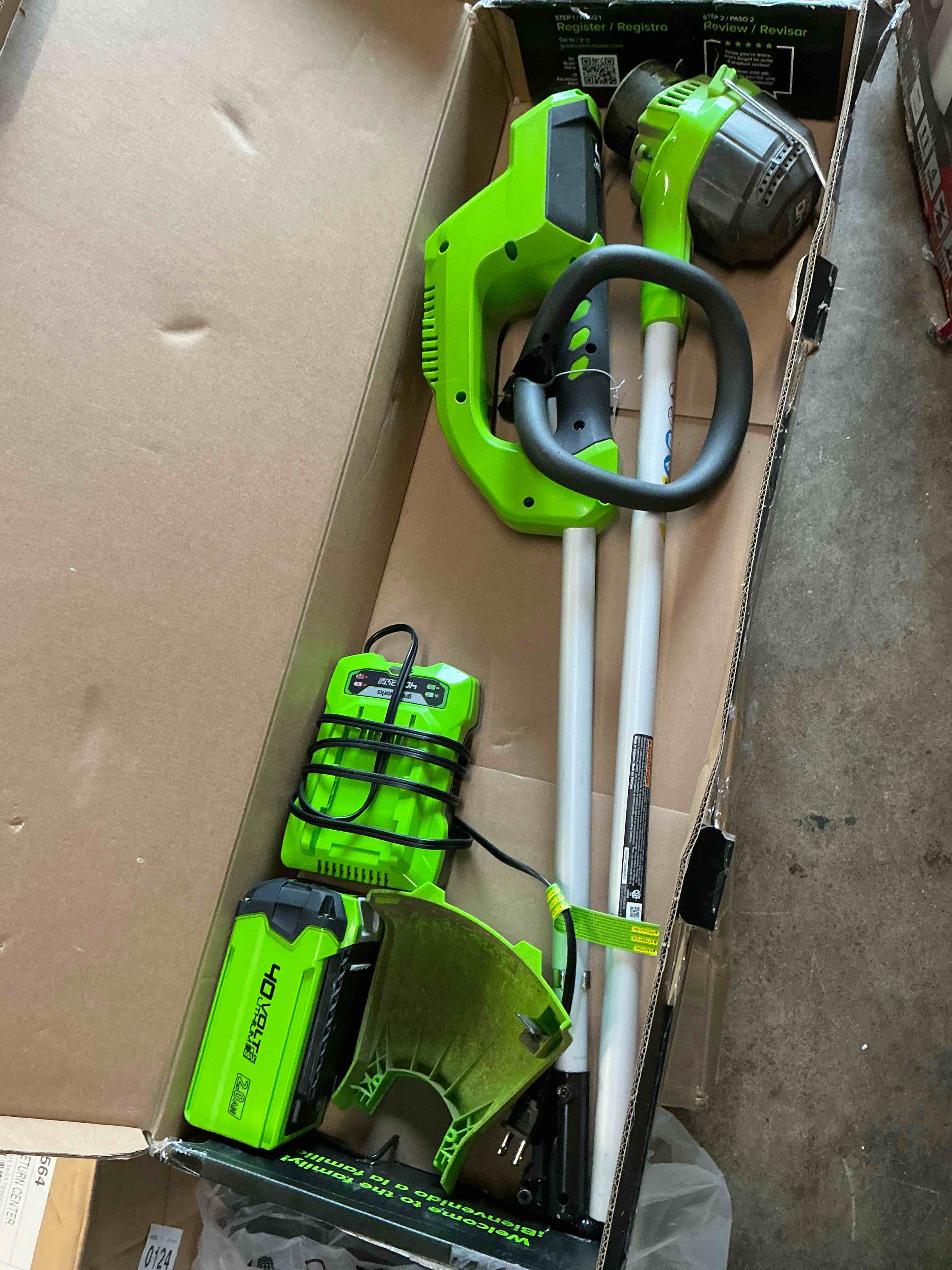 Condition photo showing Good Condition for Greenworks 40V 12  String Trimmer with 2.0 Ah Battery & Charger 2101602